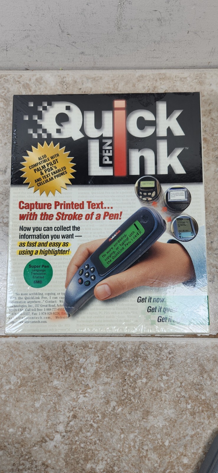 Vintage WizCom Quick Link Pen Handheld Scanner Super Pen 1999 Version New Sealed