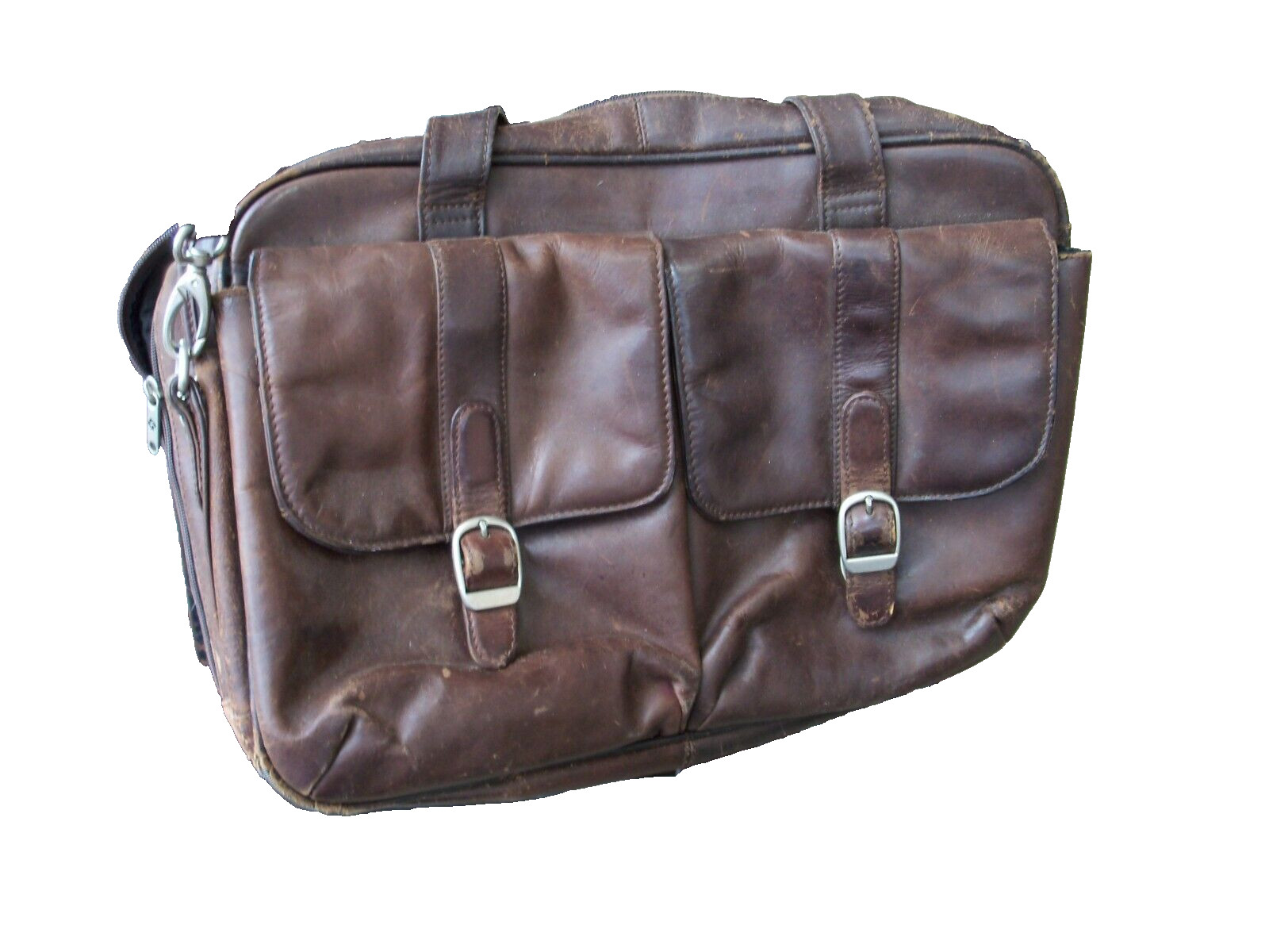 VINTAGE SAMSONITE LEATHER EXPANDABLE BRIEFCASE 18" ACROSS 11"