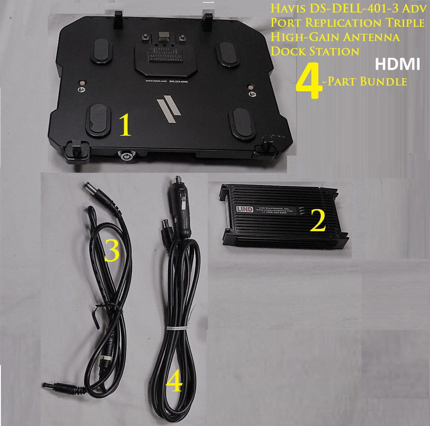 Havis DS-DELL-401-3 Adv HDMI Port Replication 3 High-Gain Antenna Dock Station D