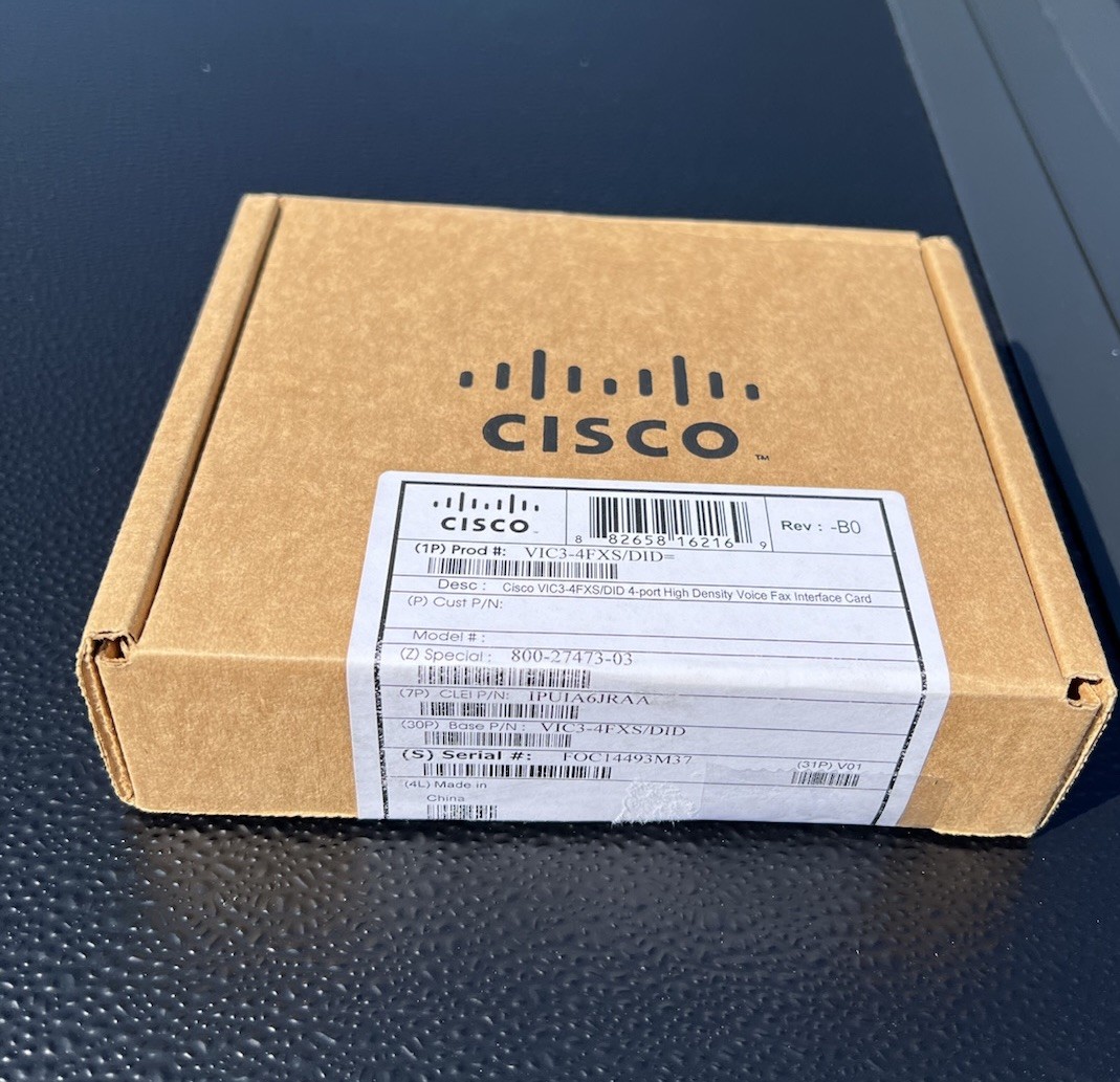 Cisco VIC34FXSDID 4Port VIC3 4FXS DID VoiceFax Interface Card G1N