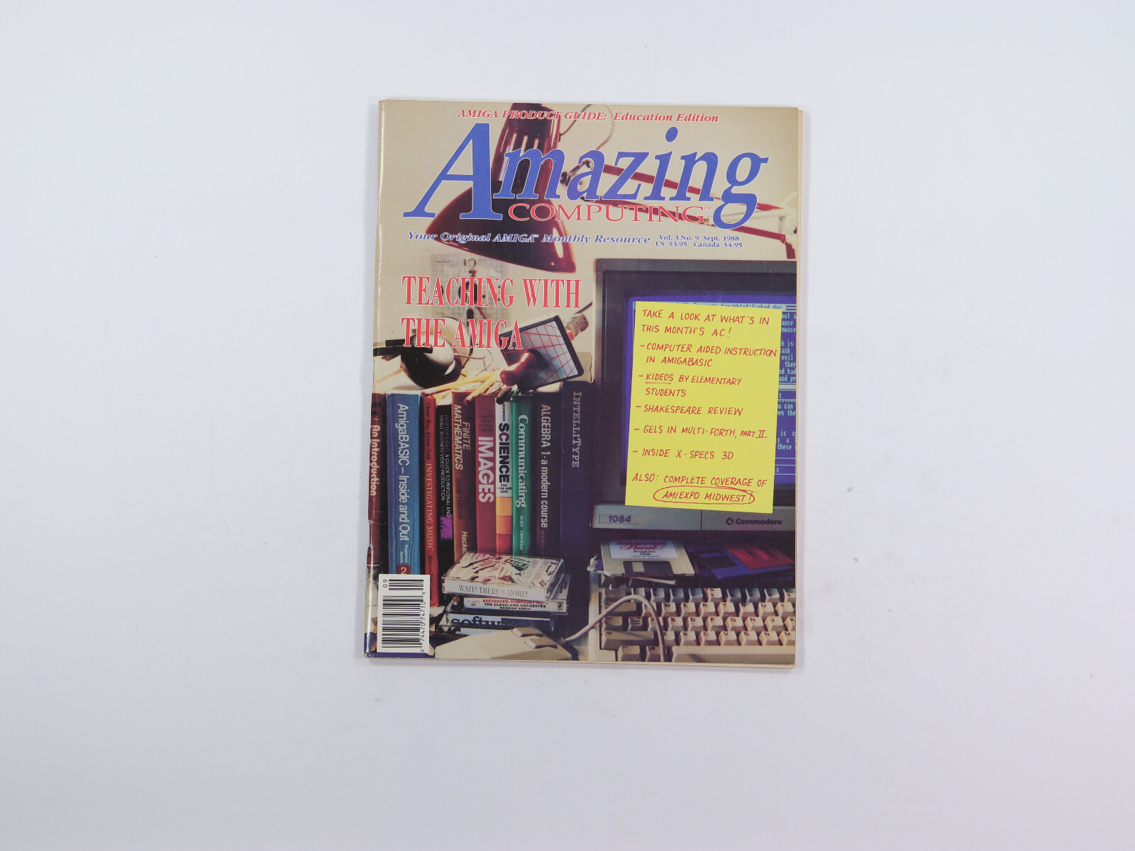 Amazing Computing Magazine Commodore Amiga Vol 3 # 9 Teaching with the Amiga
