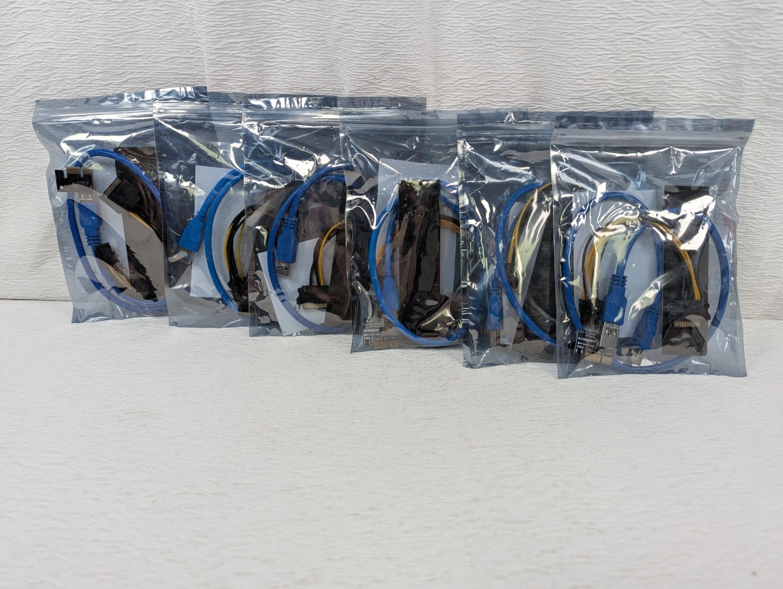 PCI-E Cable 1X to 16X Graphics Extension Powered Riser Adapter Card 6 Pack