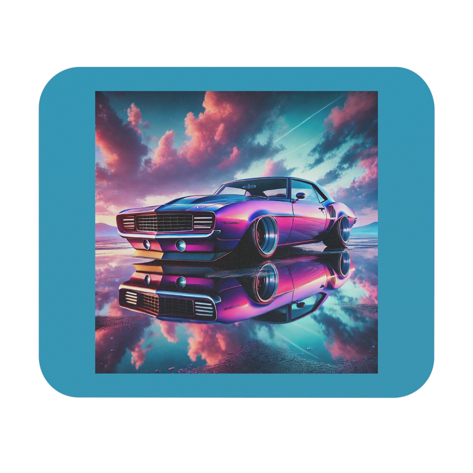 1969 Chevy Camaro Mouse Pad Classic Muscle Car Sunset Neon Retro Desk Mat