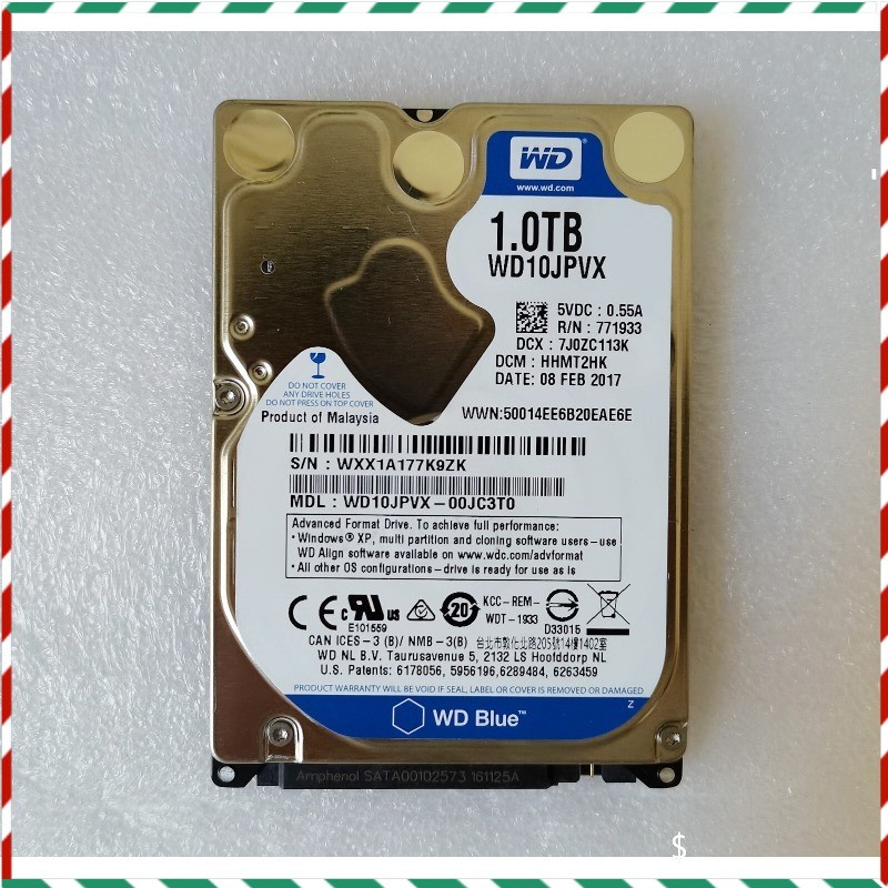Original Western Digital 1TB WD10JPVX 5400RPM SATA 2.5" Laptop HDD Hard Drive
