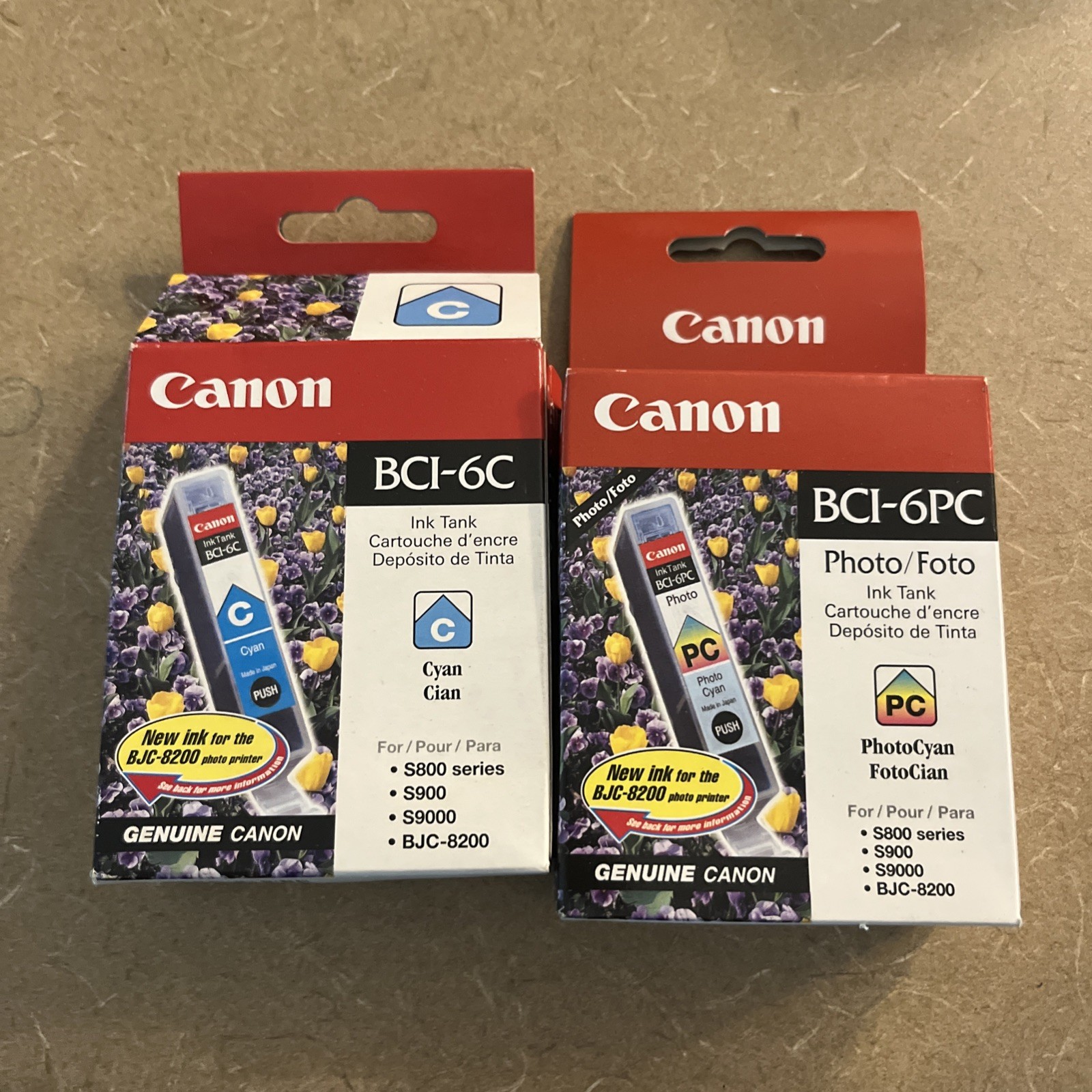 Genuine Canon BCI-6PM Photo Cyan  Ink Tank Cartridge New Sealed  Lot Of 2