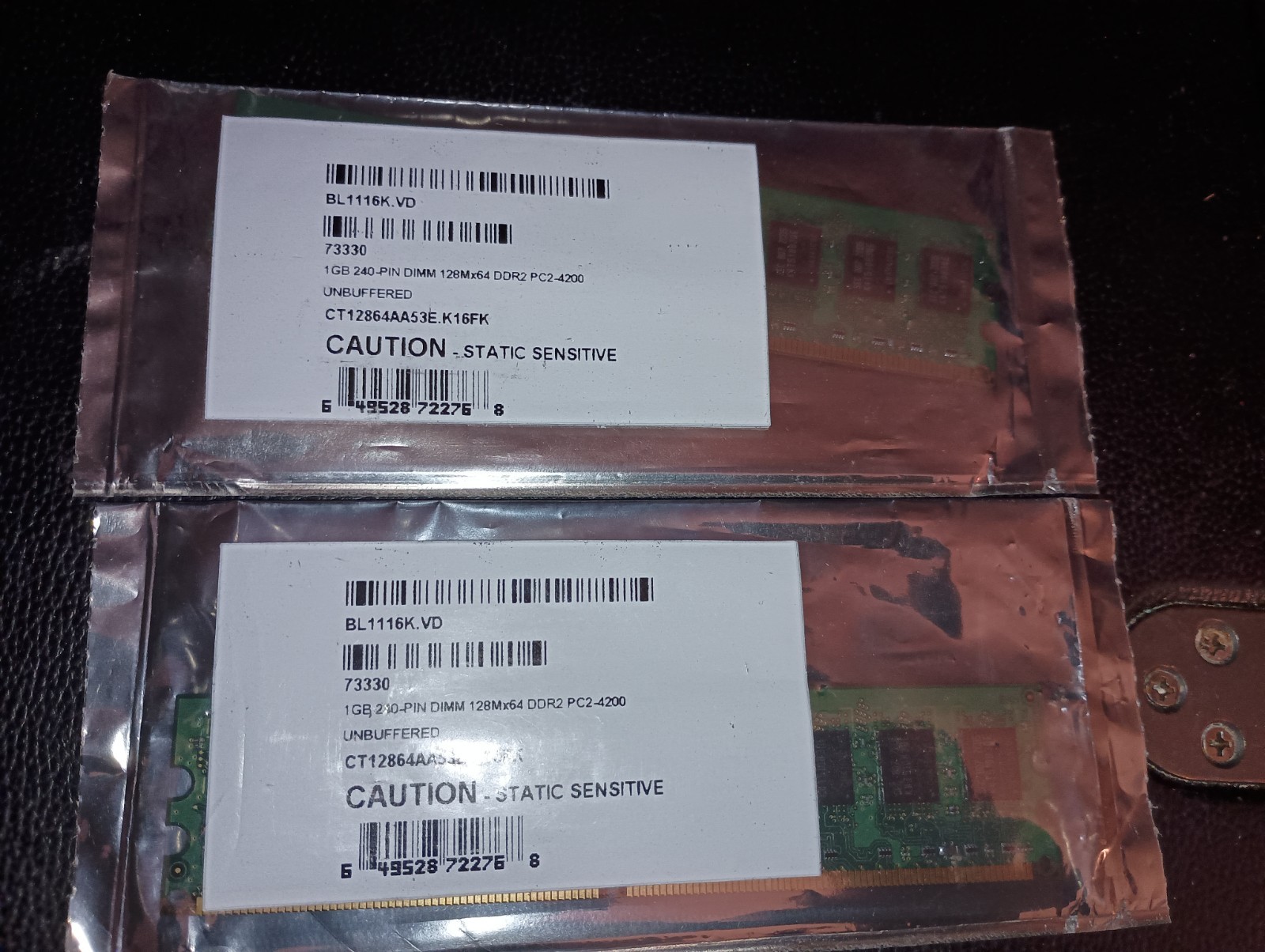 2GB RAM Desktop Memory DDR2 PC2-4200 2GB (1GB x 2)  CRUCIAL UNBUFFERED