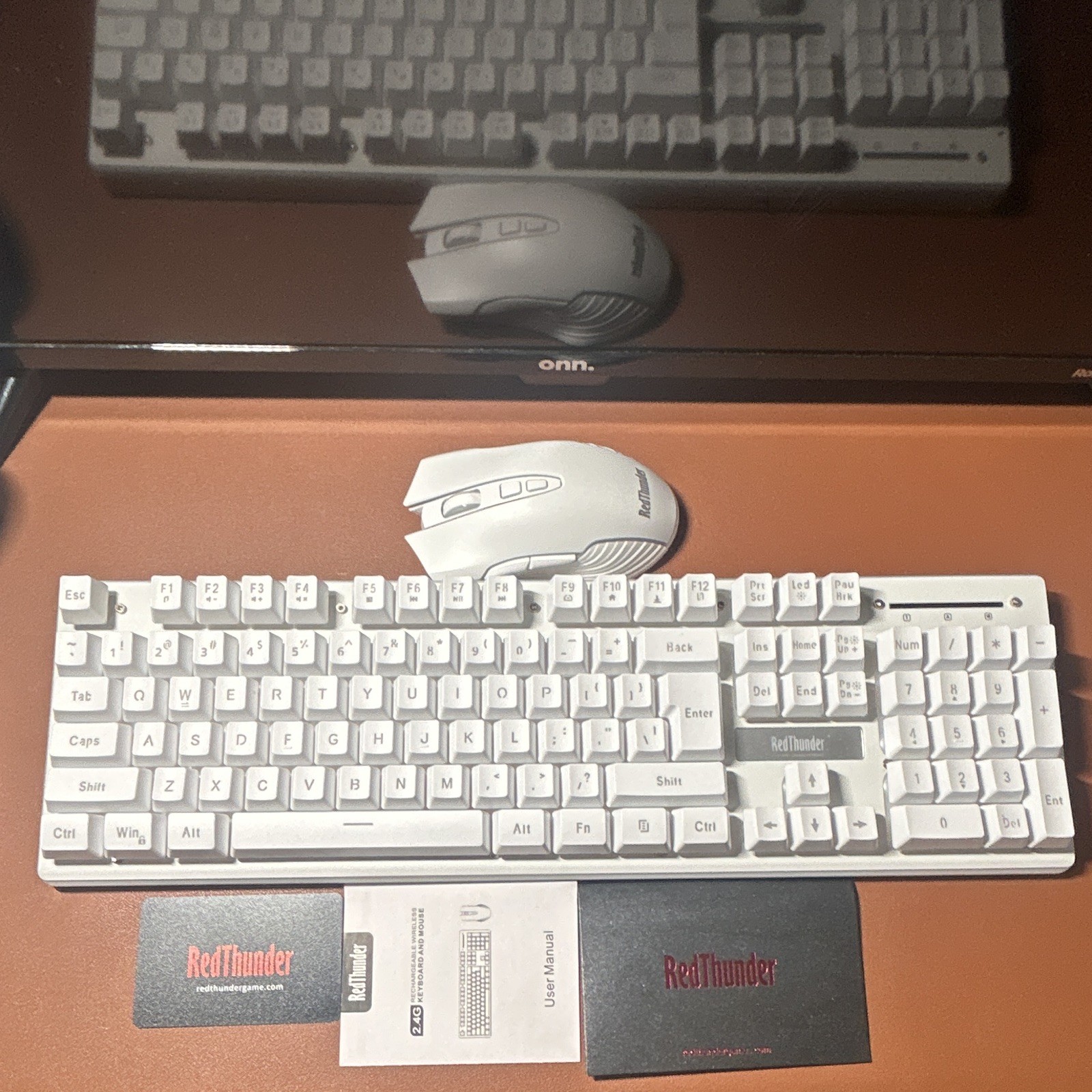 RedThunder K10 Wireless Gaming Keyboard and Mouse Set White