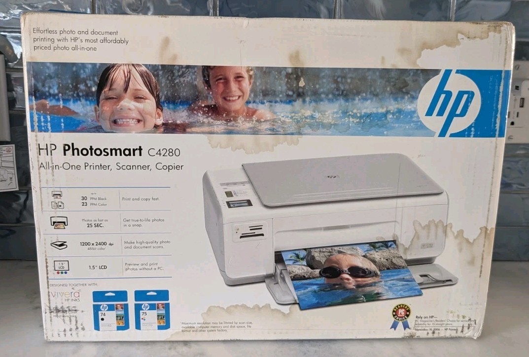 NEW HP Photosmart C4280 All-In-One Inkjet Printer Color Scanner Copier ReSEALED