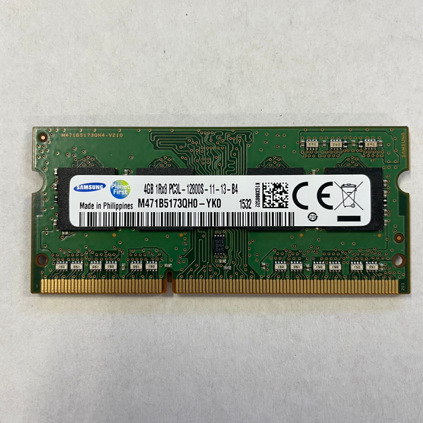 Samsung 4GB DDR3 RAM PC3L-12800 1600MHz 1.35V Unbuffered SODIMM M471B5173QH0-YK0