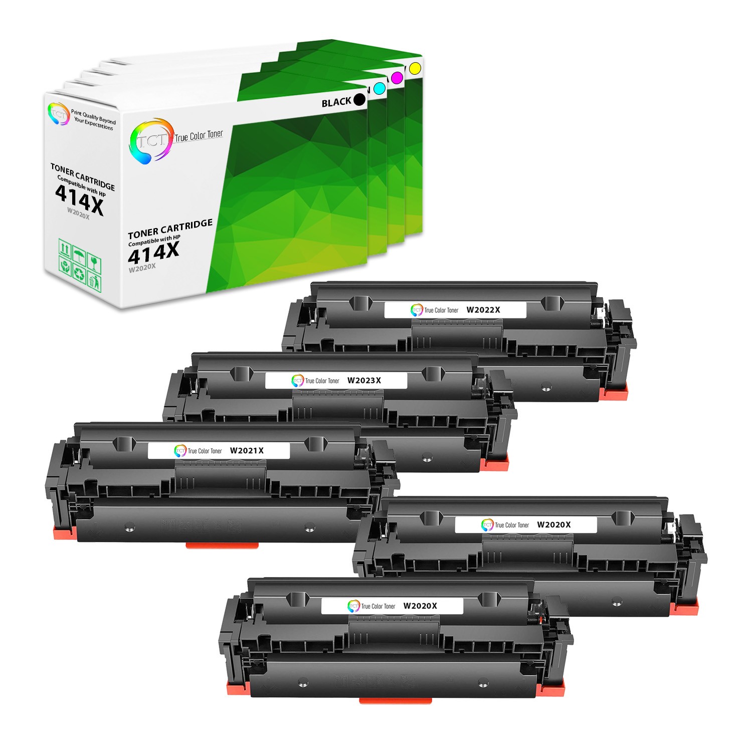 5PK TCT Premium For HP 414X BCYM Color LaserJet Pro M454 MFP M479 Toner