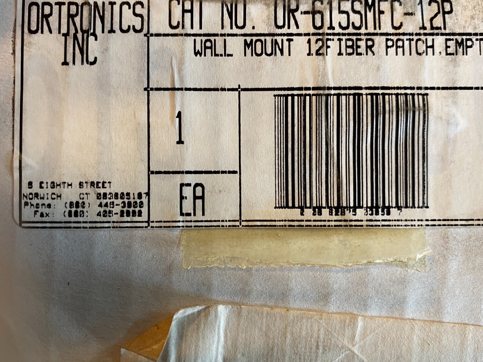 Ortronics OR-615SMFC-12P Wall Mount 12 Fiber/Patch Beige - New