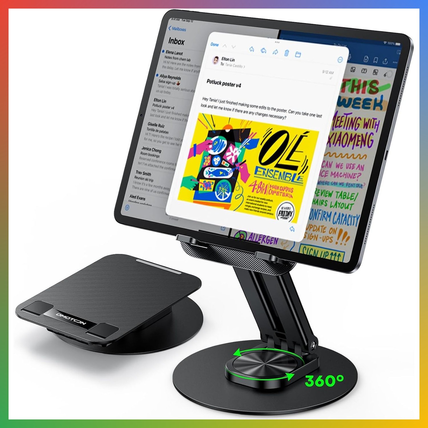 Tablet Stand Adjustable Holder 5.9 Inch Desk Portable Monitor Mount Swivel