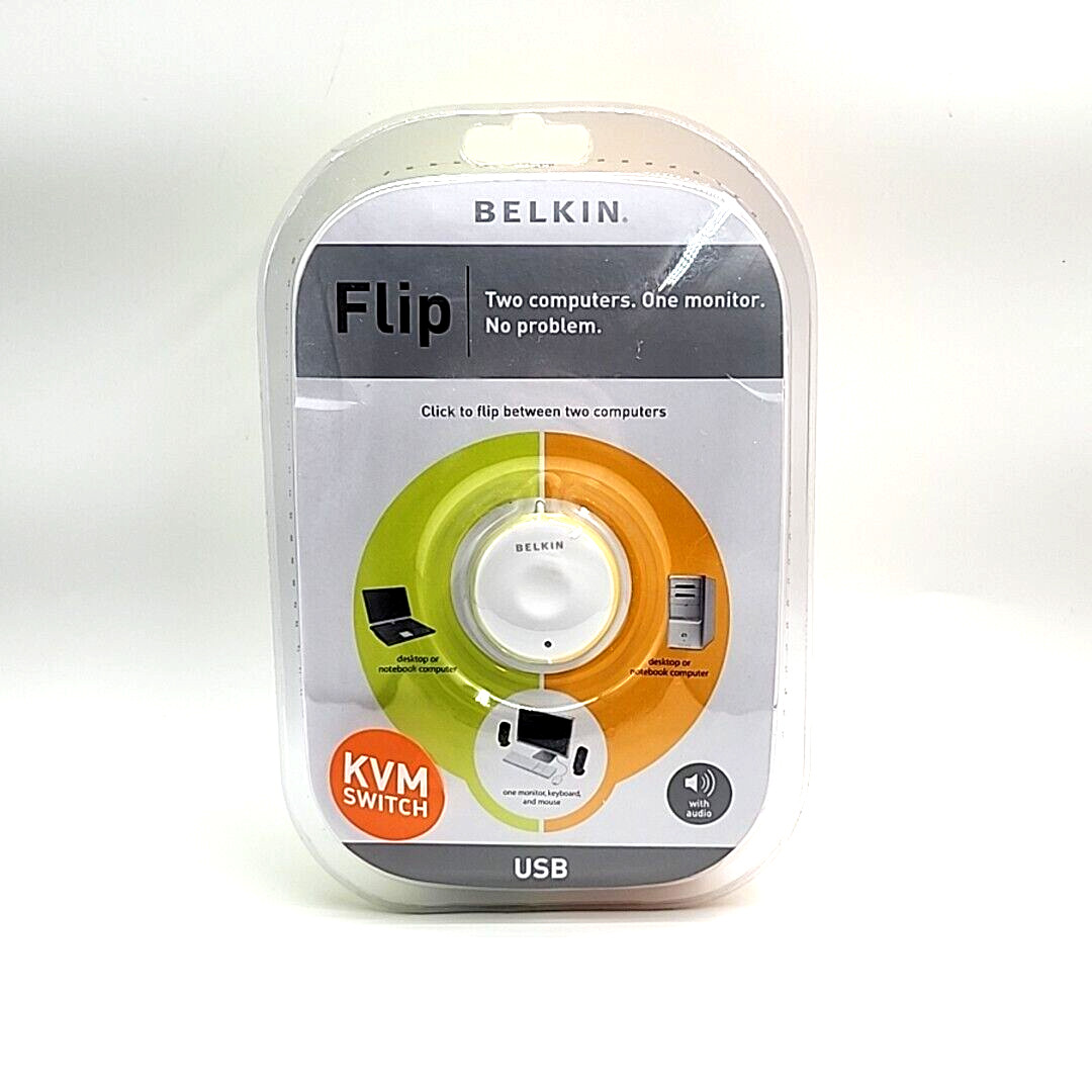 Belkin Flip Wireless USB KVM Switch F1DG102U Keyboard Video Mouse USB VGA