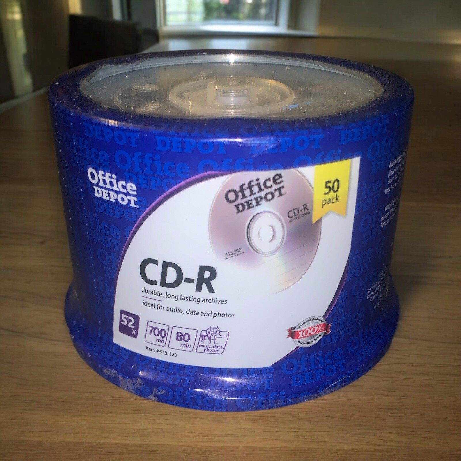Office Depot 52x, 700 MB, 80 min. CD-R, 50 pack Blank Discs Sealed 