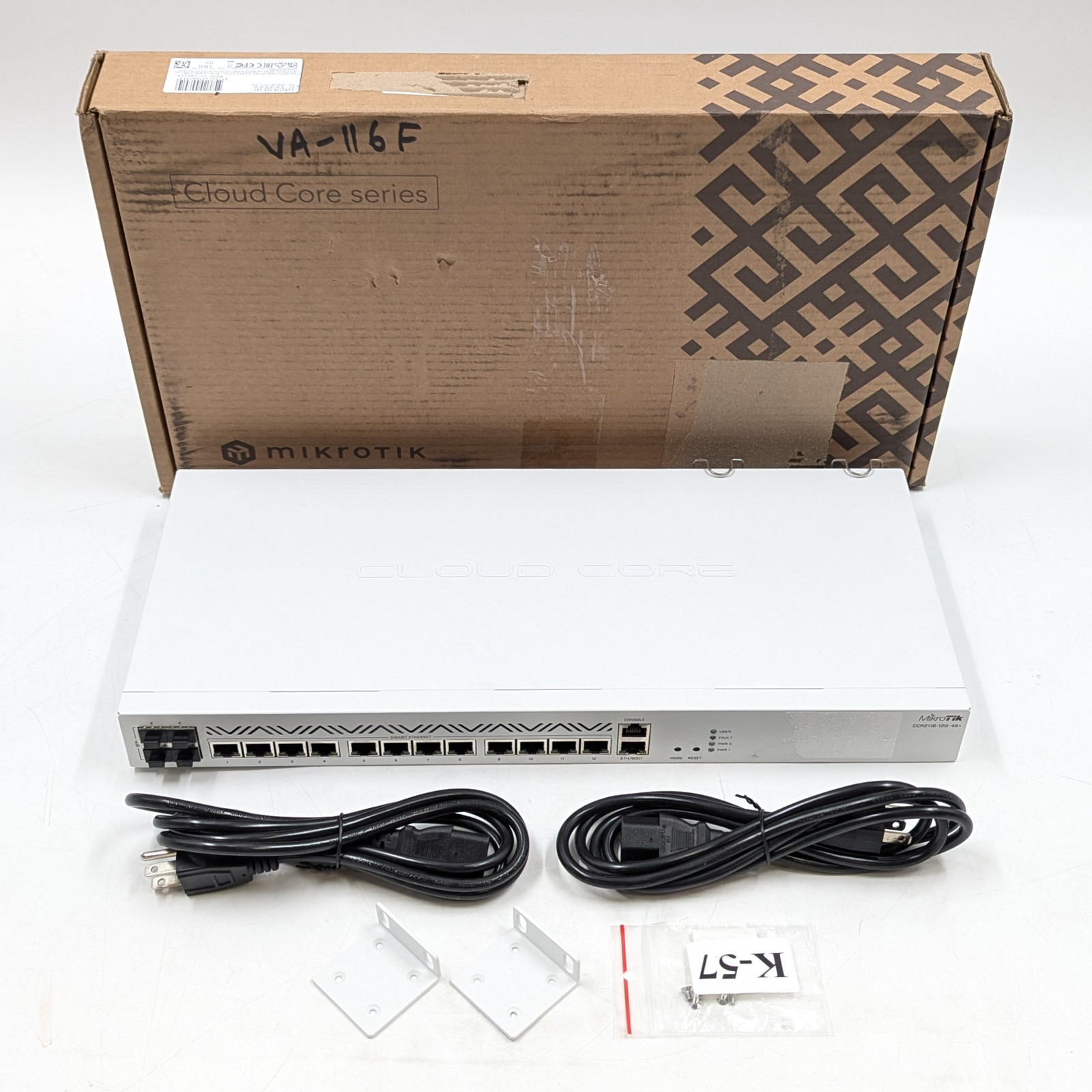 MikroTik Cloud 16-Core Router 18-Port Rack Mountable (CCR2116-12G-4S+) White