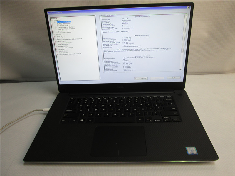 Dell Precision 5540 Laptop i7-9850H 16GB No HDD Win10 COA Grade C