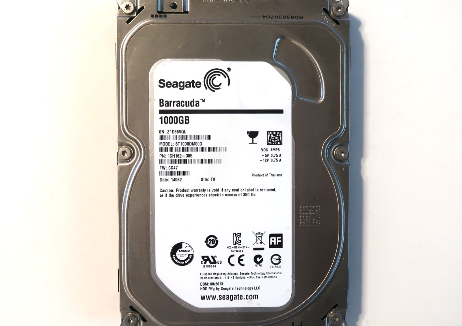 Seagate ST1000DM003 1CH162-305 FW:CC47 TK (Z1D6) Thailand 1000gb 3.5" Sata HDD