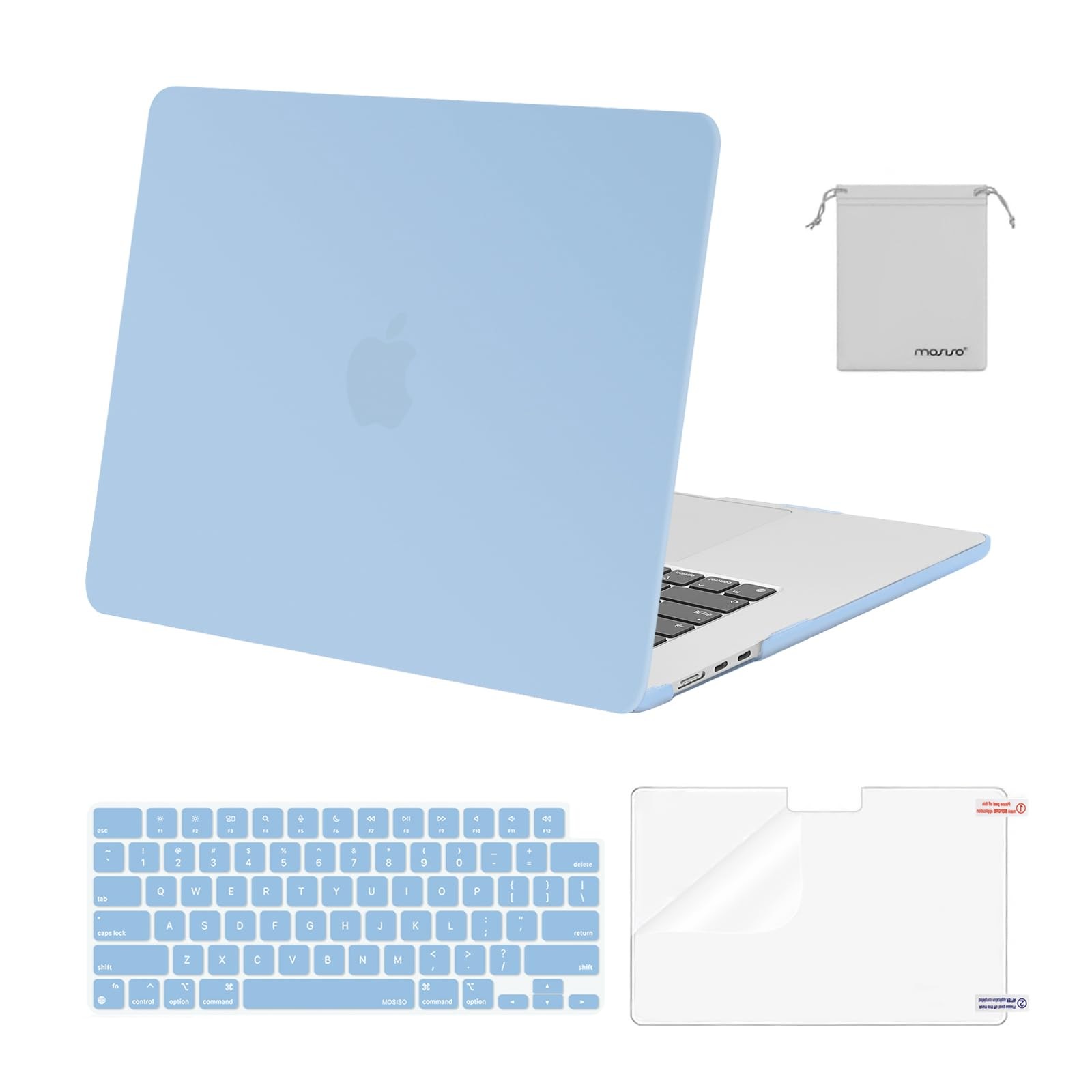 MOSISO for MacBook Air 15 Case M5 M4 M3 M2 2023-2026 Hard Shell Cover 4 in 1