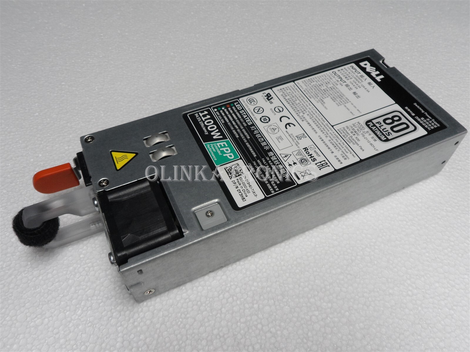 POWER SUPPLY HOTSWAP 1100W DELL POWEREDGE SERVER T430 Y3HJ8 TFR9V M12Y2 W12Y2