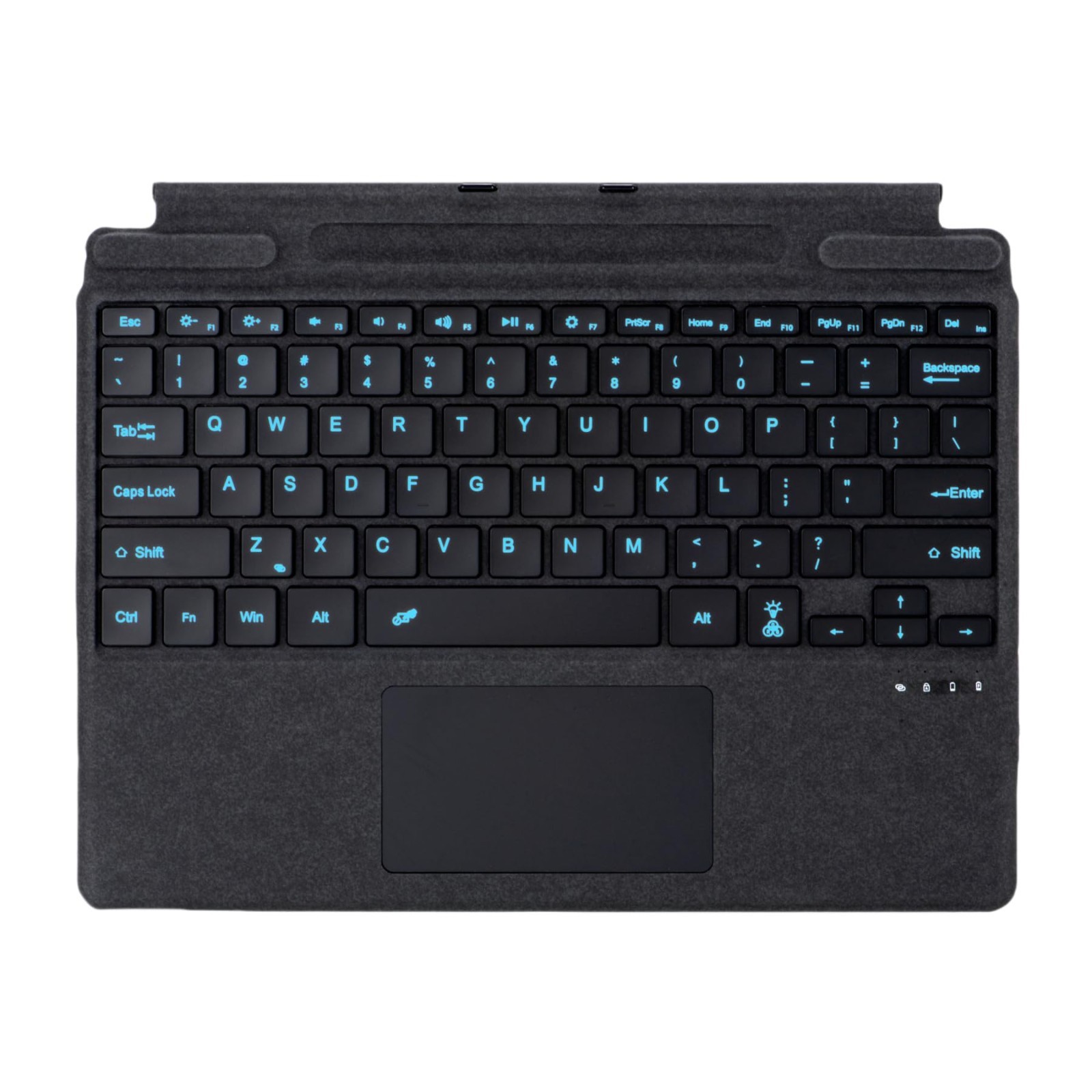 Detachable Keyboard for Surface Pro 11/10/9/8/X - 7-Color Backlit, Touchpad, Pen