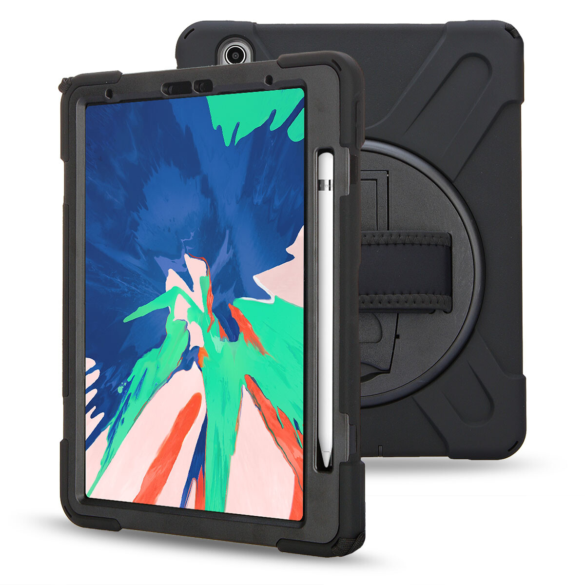 Tough Silicone + PC Hybrid Heavy Duty Case with Kickstand for iPad Pro 11 12.9