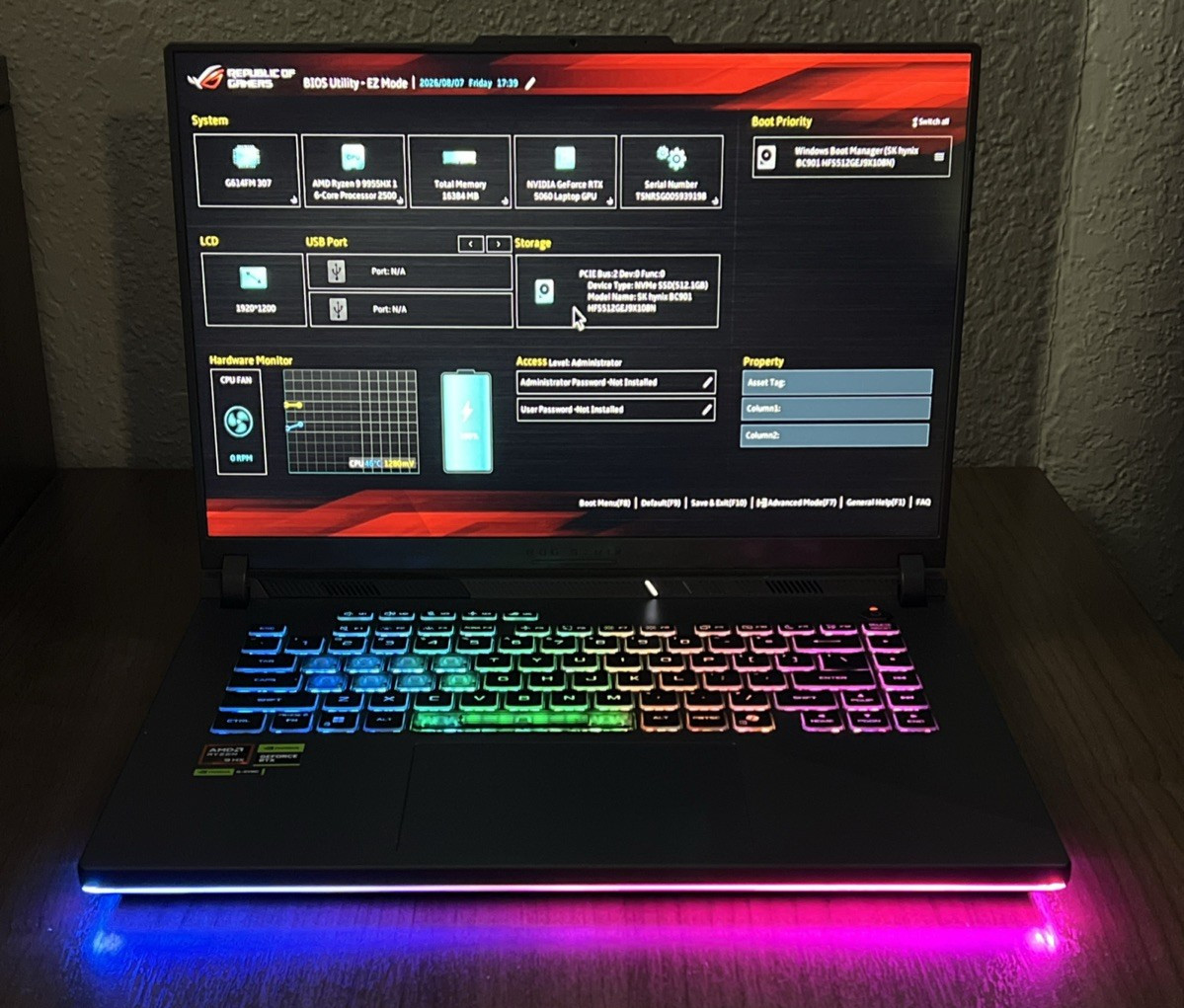 Asus ROG Strix G16 G614FM 16" Ryzen 9 9955HX 2.5GHz 16GB RAM 512GB SSD RTX 5060