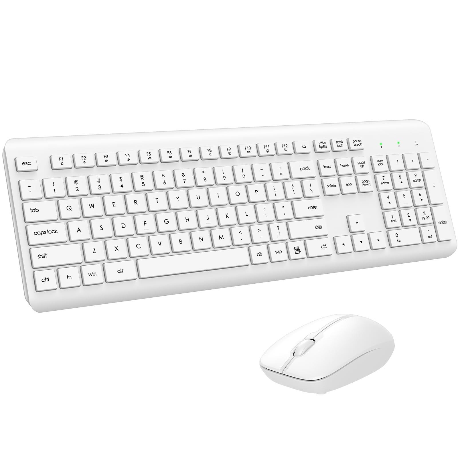 EDJO Wireless Keyboard and Mouse Combo - White