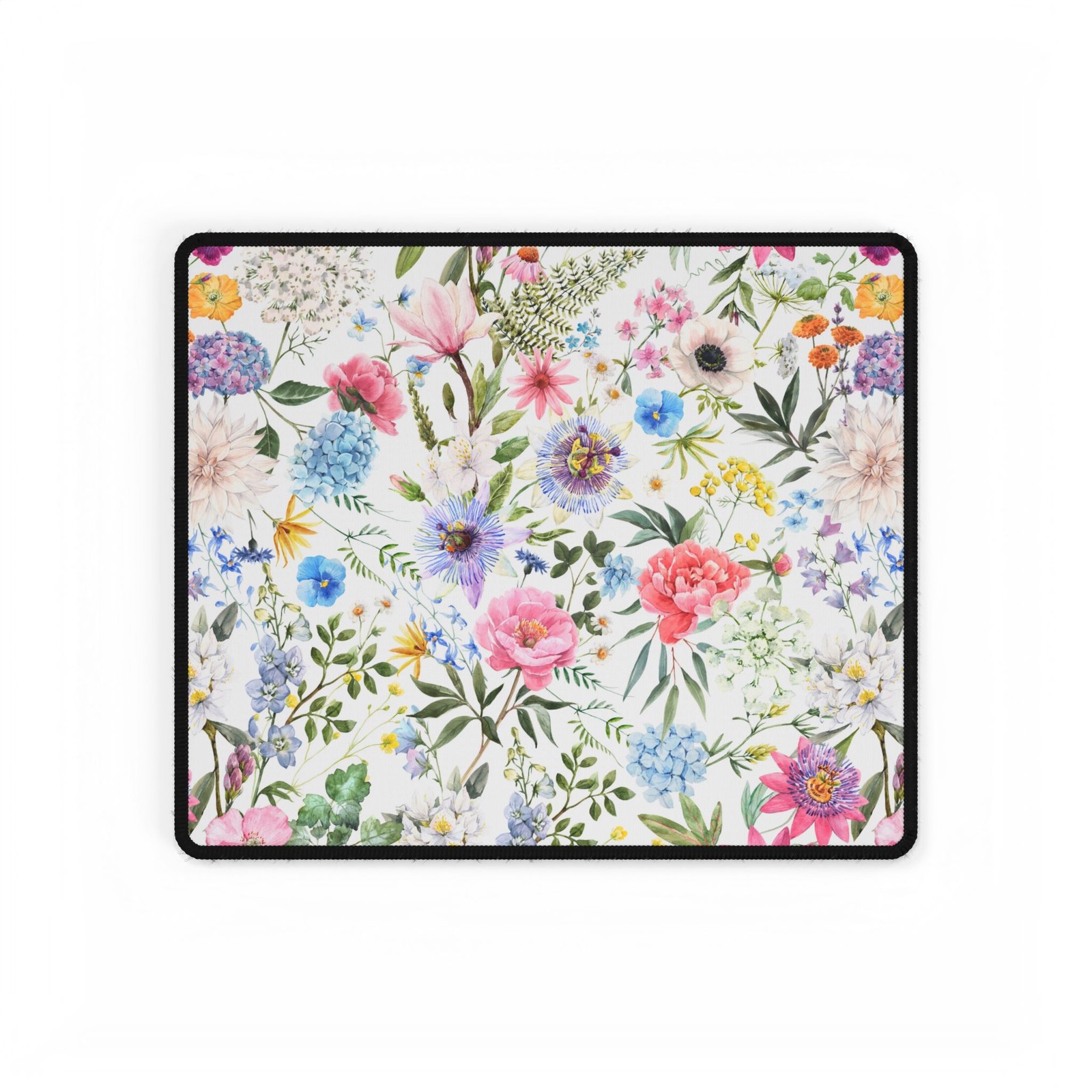 Watercolor Wildflower Pattern Desk Mat | Floral Mouse Pad
