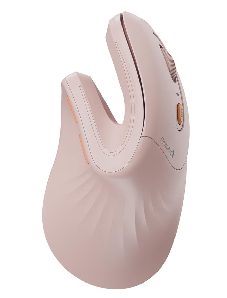 ProtoArc Ergonomic Vertical Mouse, EM11 NL Bluetooth Mouse Wireless, Ergo PINK