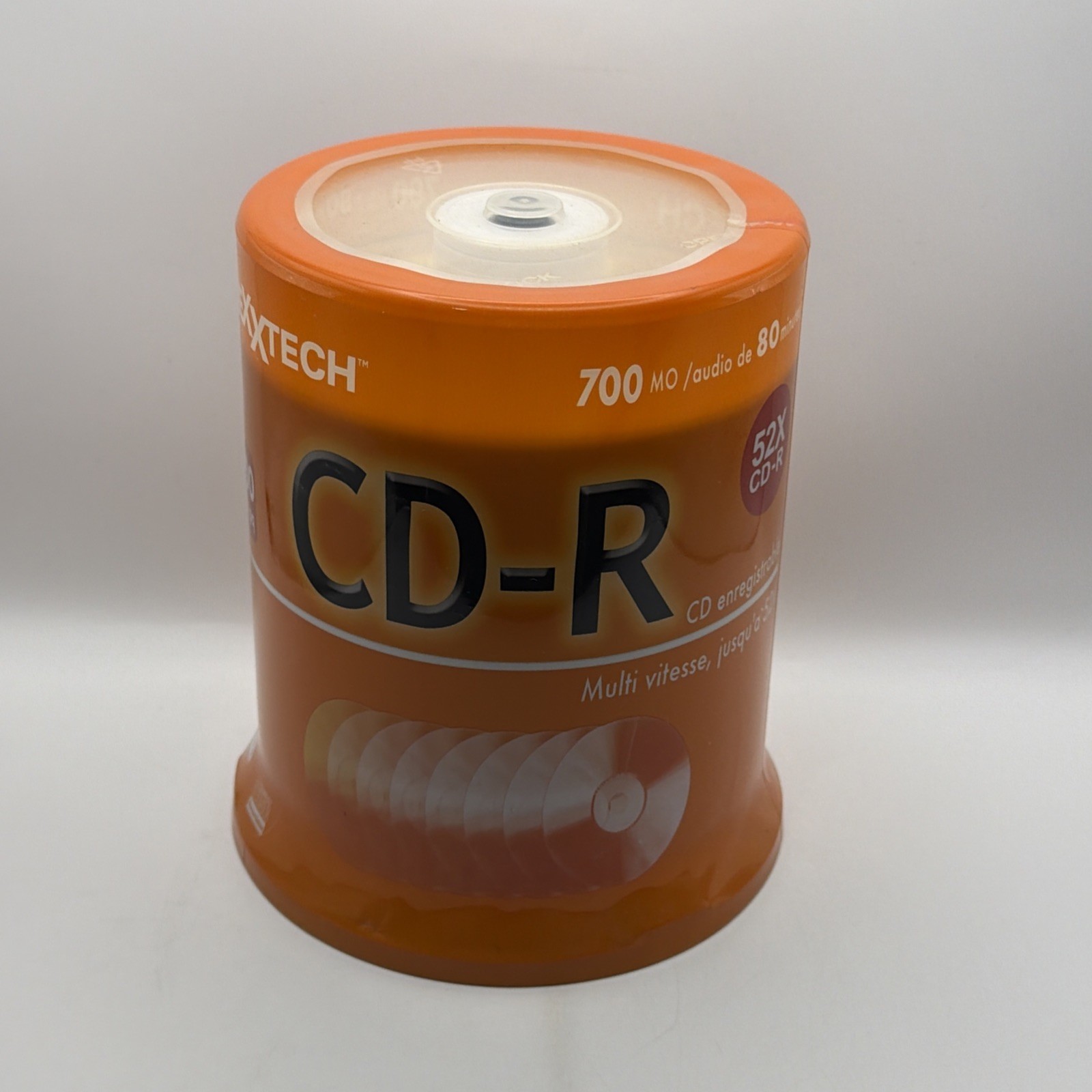 New 100-Pack NexxTech CD-R Recordable CD 52X 700 MB 80 Min Audio Data