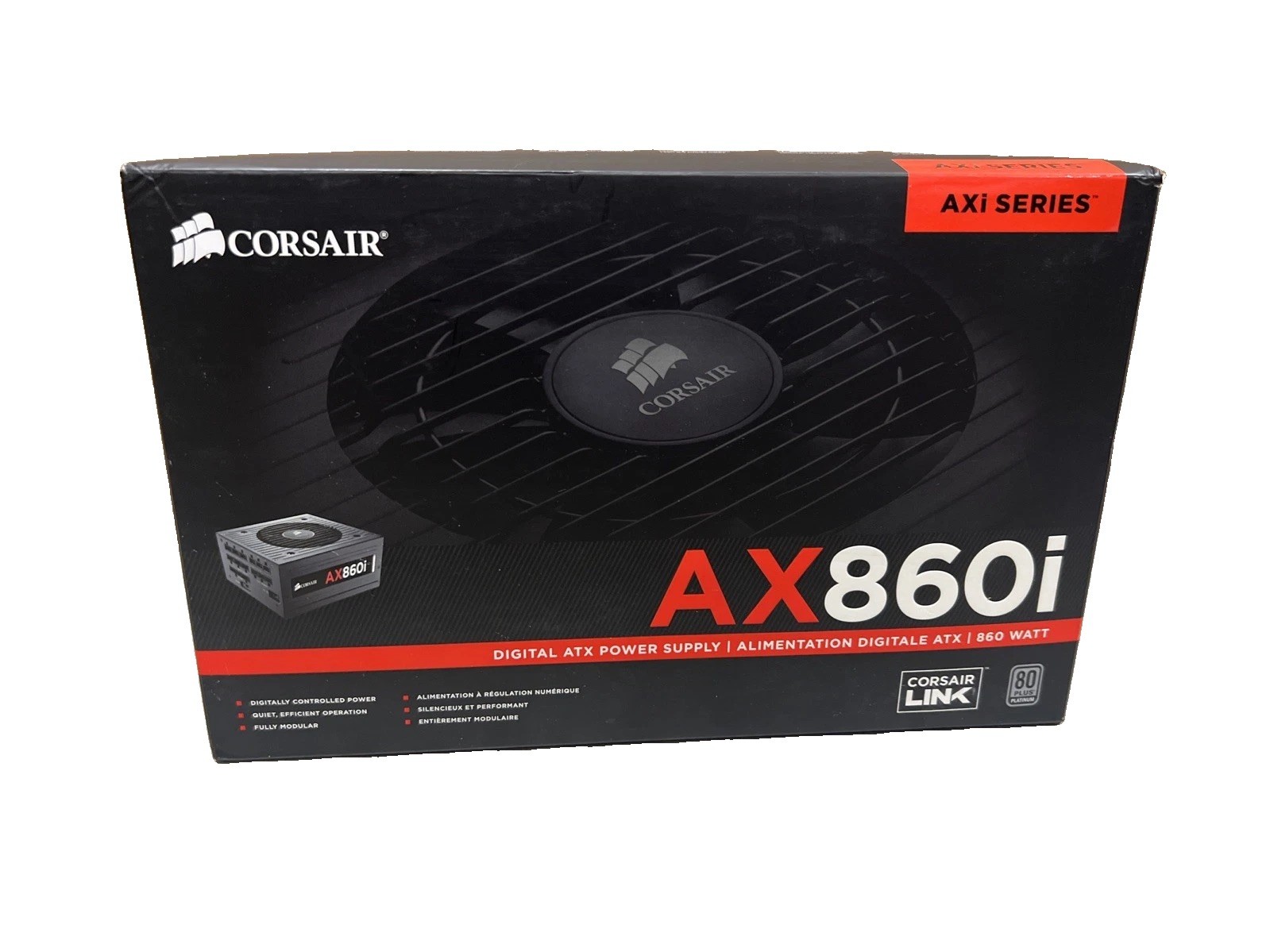 Corsair AX860i 860W 80Plus Platinum Fully Modular PSU w/Cables