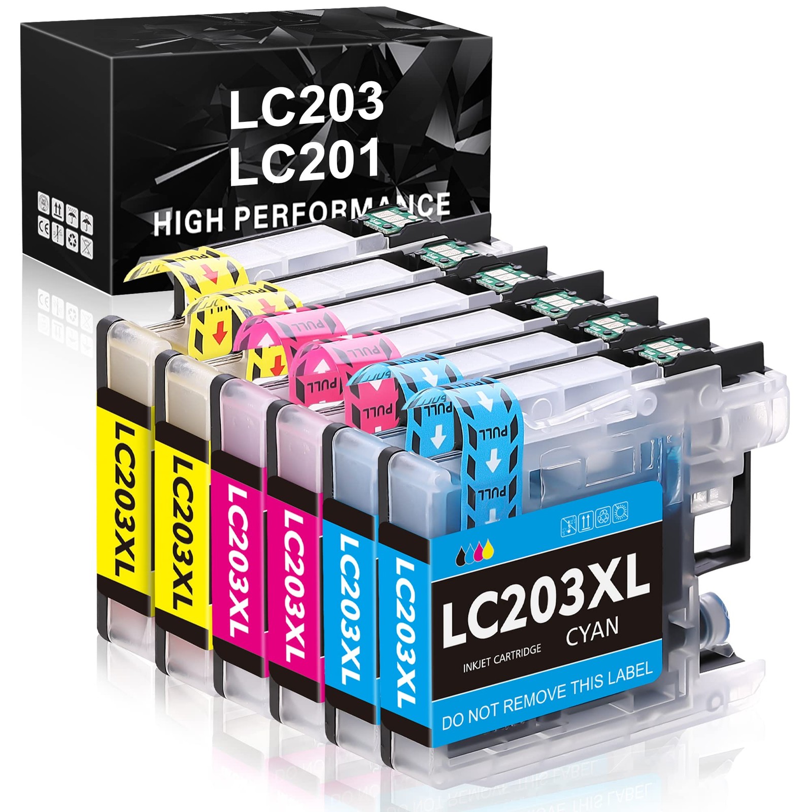 LC203XL Color Ink Cartridge Replace for Brother LC203 LC201,C/M/Y