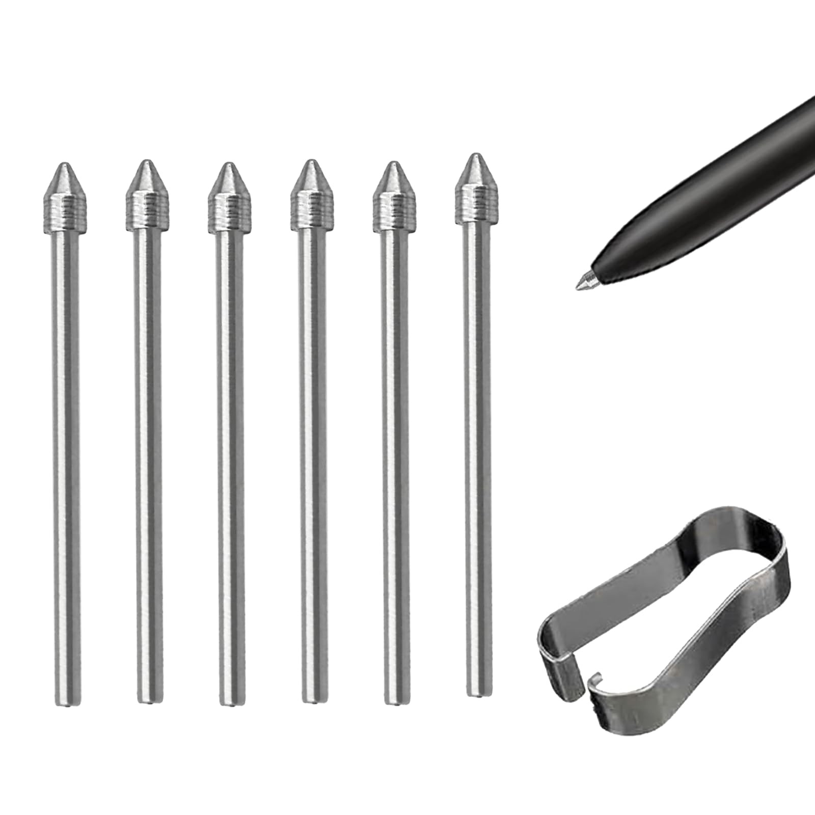 6 PCS Galaxy Tab S Pen Metal Nibs/Tips Replacement for Samsung silver 