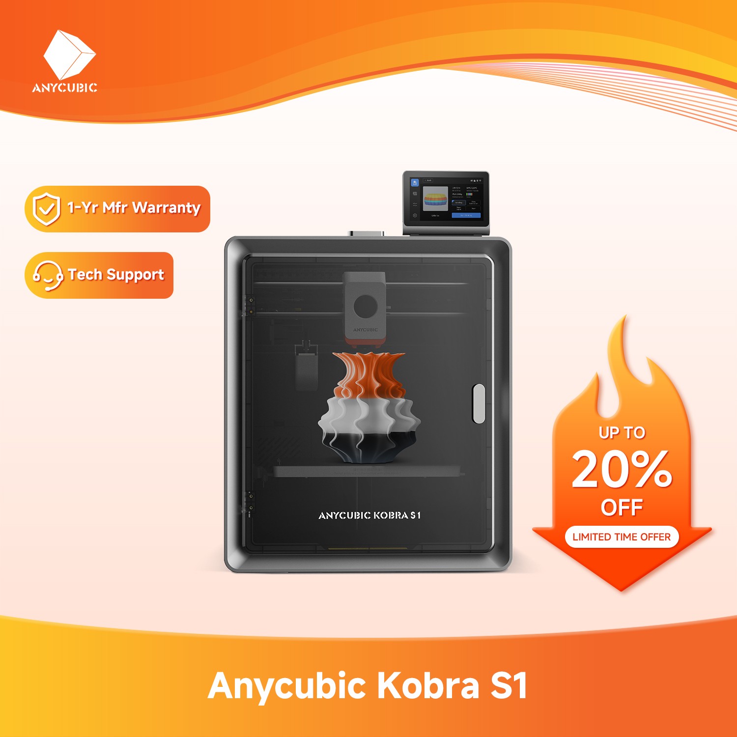 【NEVER USED】ANYCUBIC Kobra S1 3D Printer Corexy 600mm/s Multicolor Printing