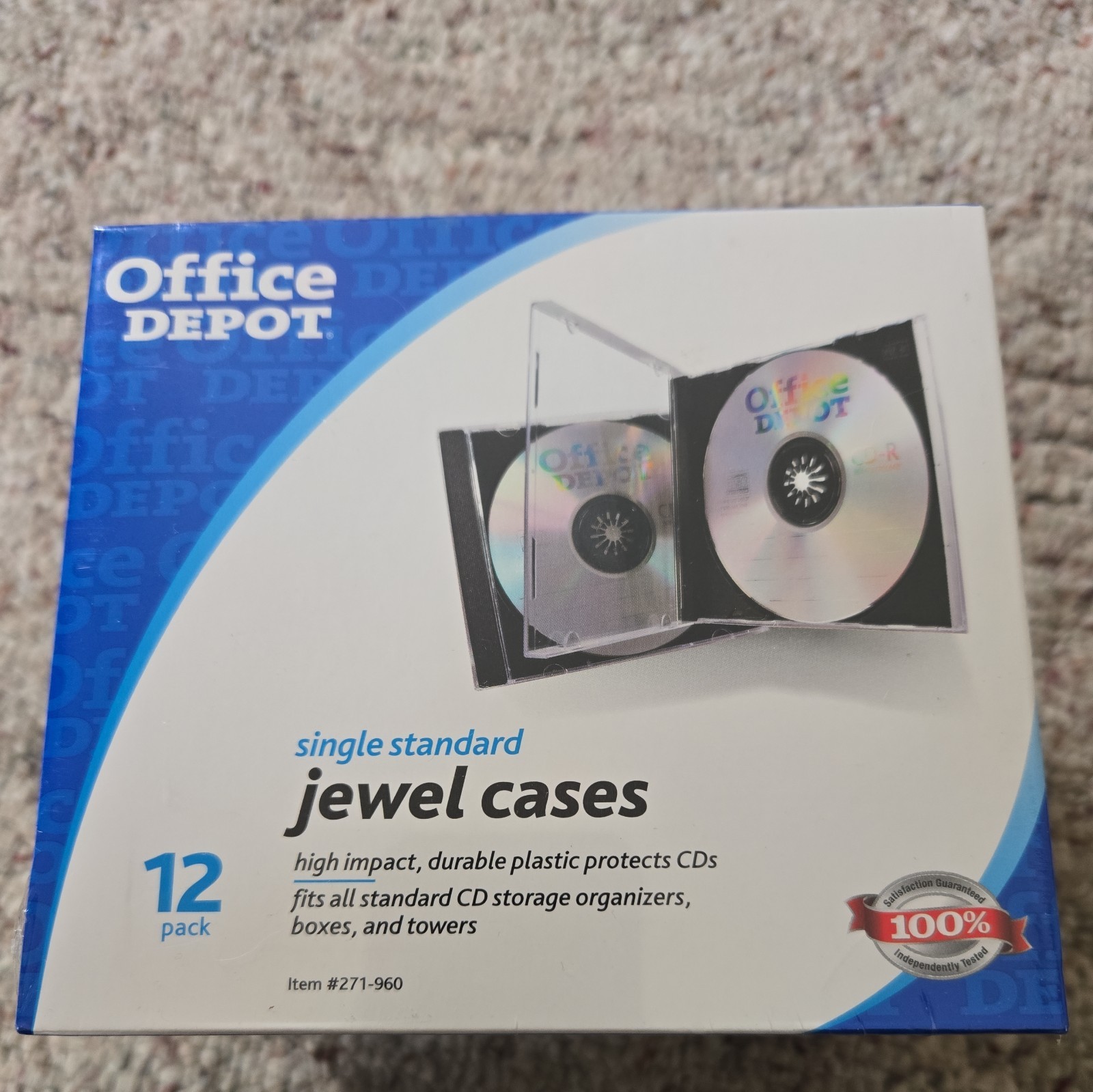 Office Depot Standard CD Jewel Cases 12 Pack Sealed