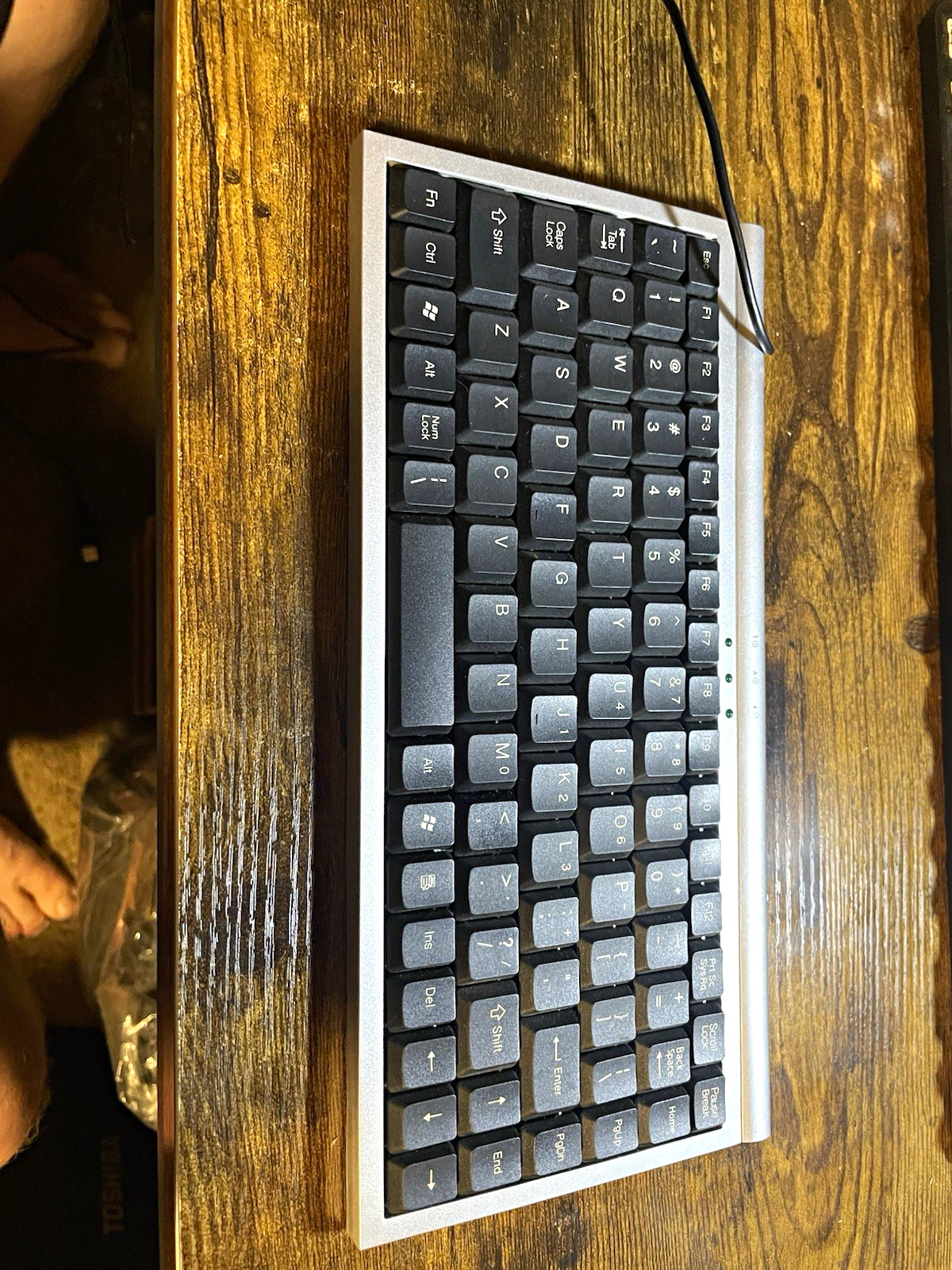 Inland Compact Wired USB Keyboard Plug & Play English QWERTY Black/Silver