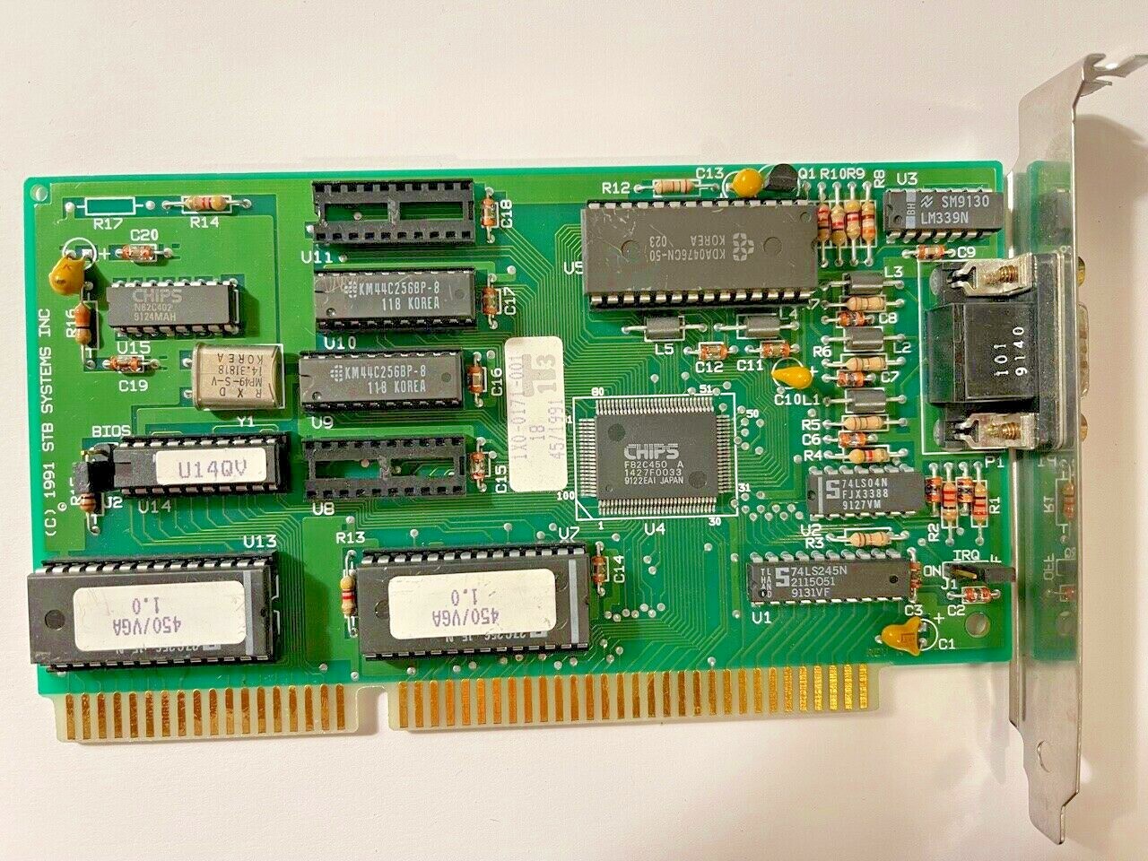 VINTAGE 1991 STB SYSTEMS 450 CHIPS F82C450 256K EXP 512K 16-BIT ISA VGA MXB9