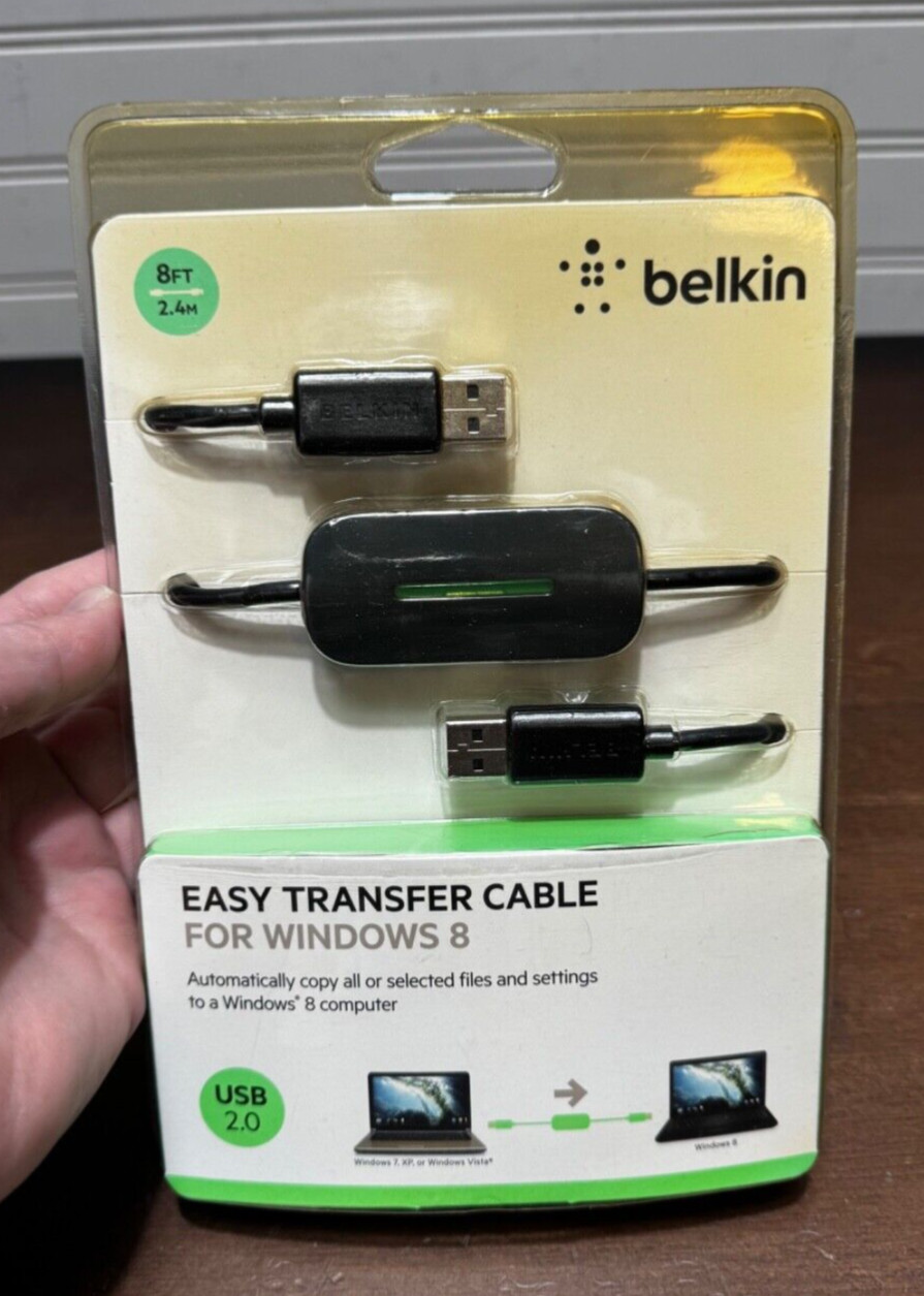 NEW Belkin Easy Transfer Cable For Windows 8 - Sealed - 8 ft 2.4 m USB 2.0