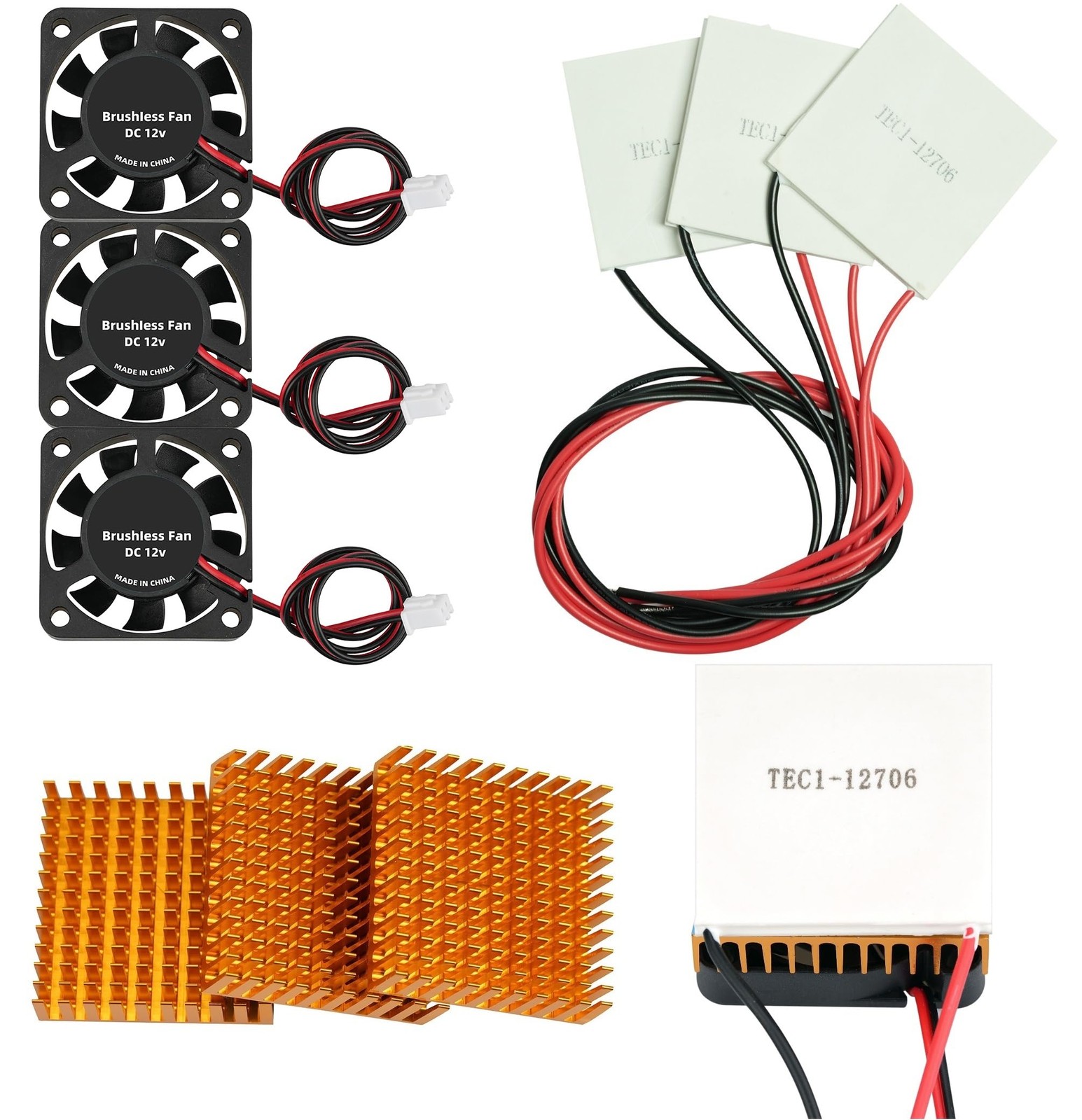 3 Sets TEC112706 Peltier Cooler Module kit