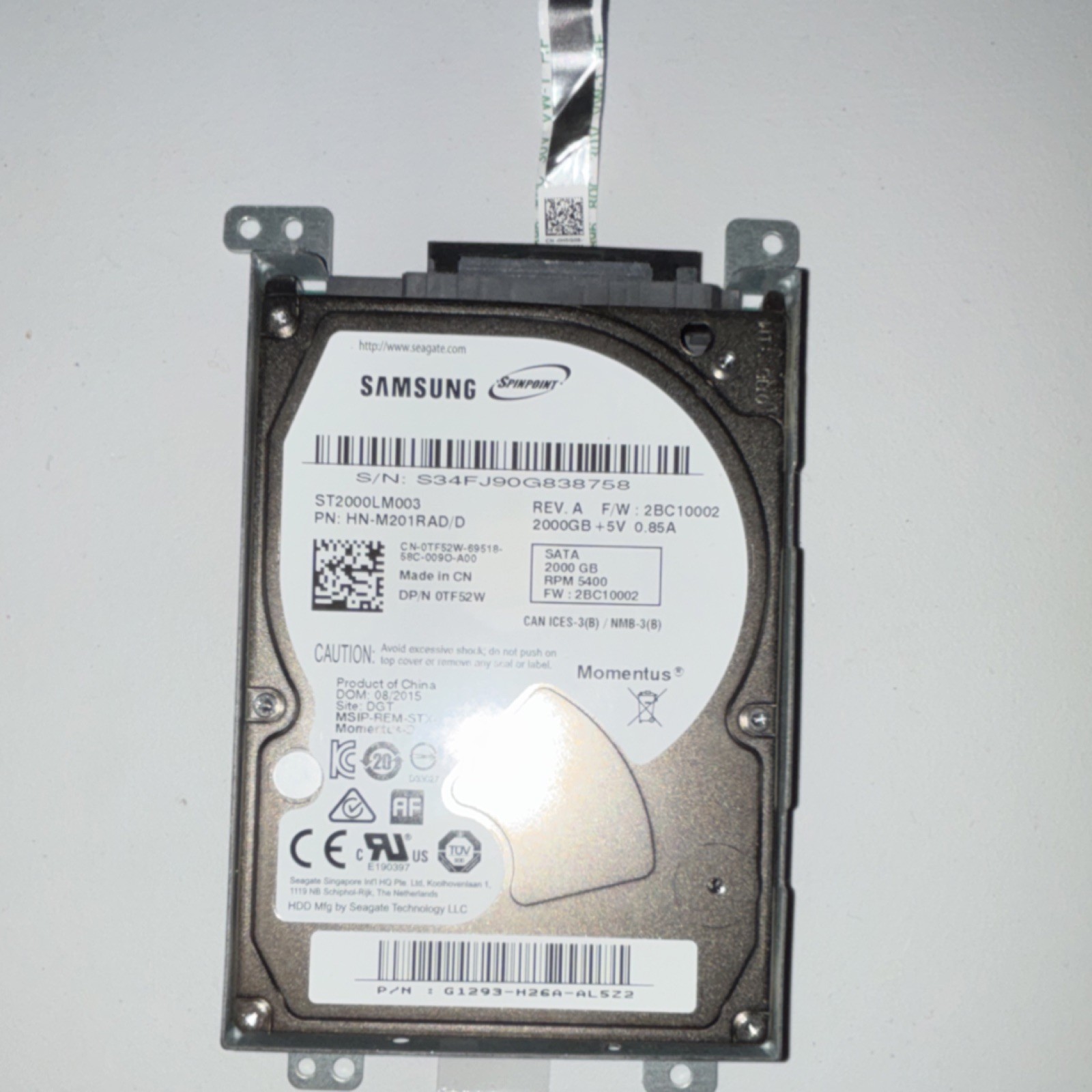 Samsung Spinpoint M9T ST2000LM003 2TB 2.5in SATA 5400RPM 32MB HDD