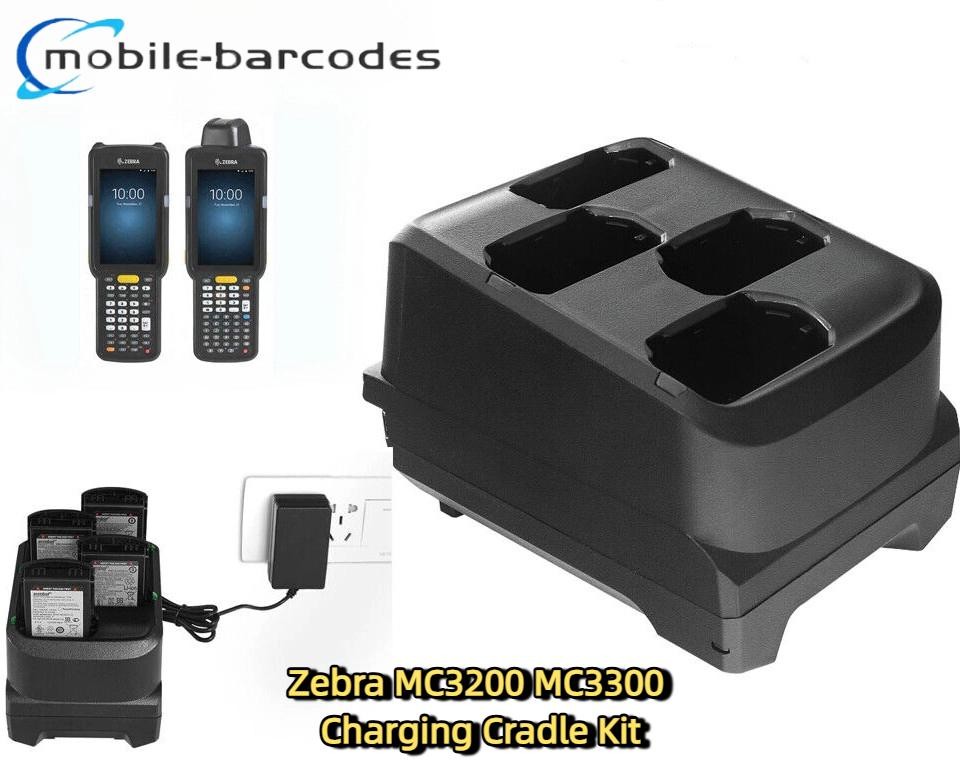 4 Slot Battery Charging Cradle Kit with Power Supply for Zebra MC3200 MC3300