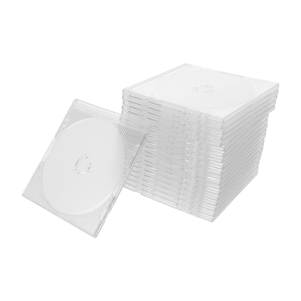 20Pcs Slim Reusable Plastic Mini Cd Cases for 80Mm Audio and Dvd Disc Protection