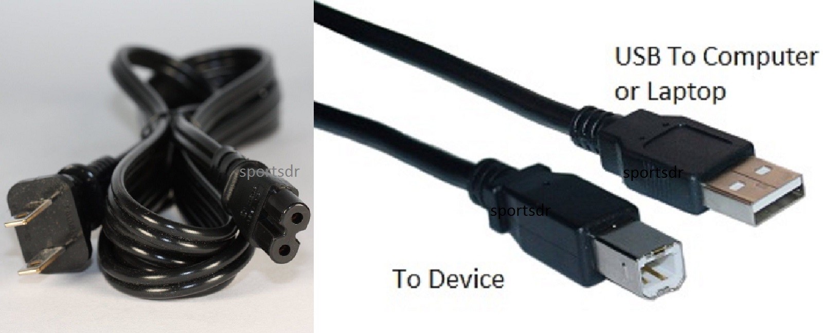 USB Cable+Power Cord for Epson Workforce 845 WF2660 WF2540 WF3540 WF3620 Printer