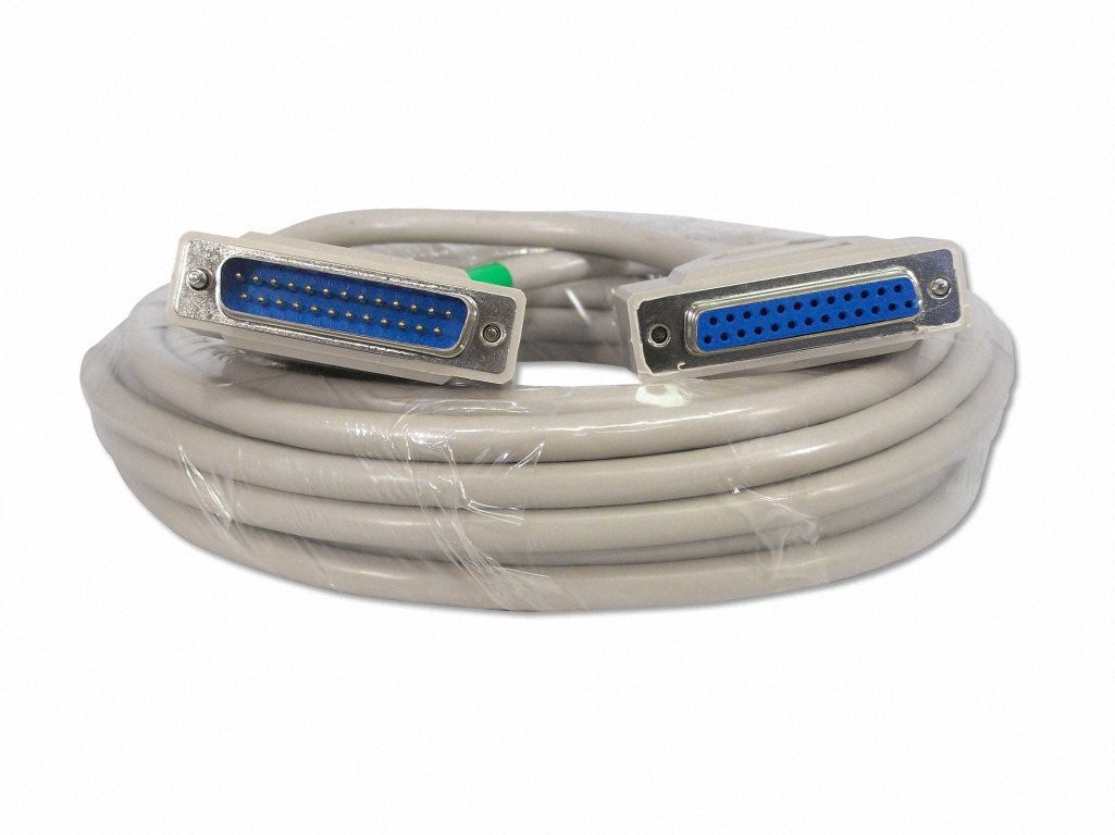 25 Foot DB25 25Pin Serial Port Cable Male/Female RS232 Extension Cord Wire