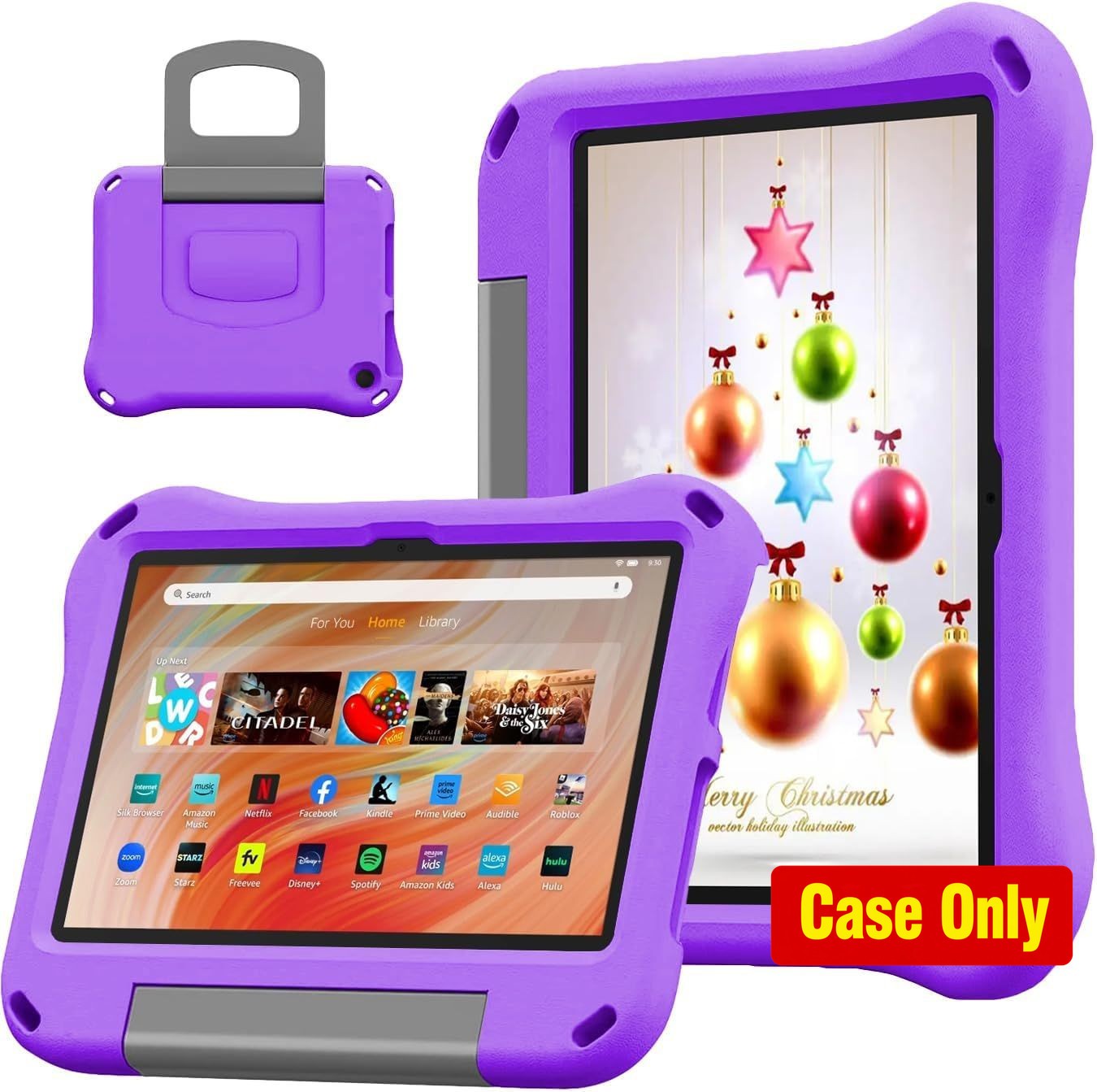 Case for 10 inch Tablet, Kids Friendly Shockproof Handle Stand, Lightweight Case