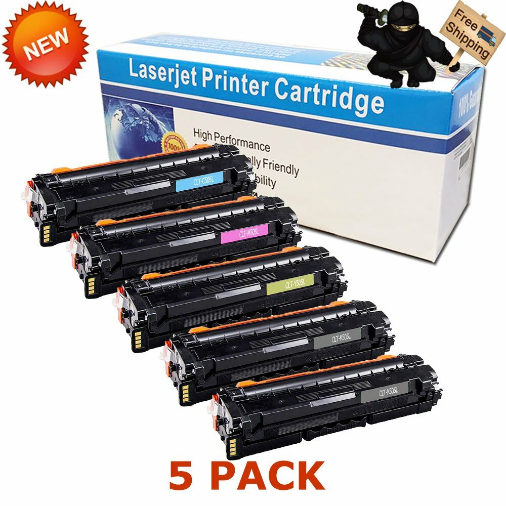 5 Pack Toner for Samsung CLT-K505L CLT-C505L CLT-M505L CLT-Y505L C2620DW C2670FW
