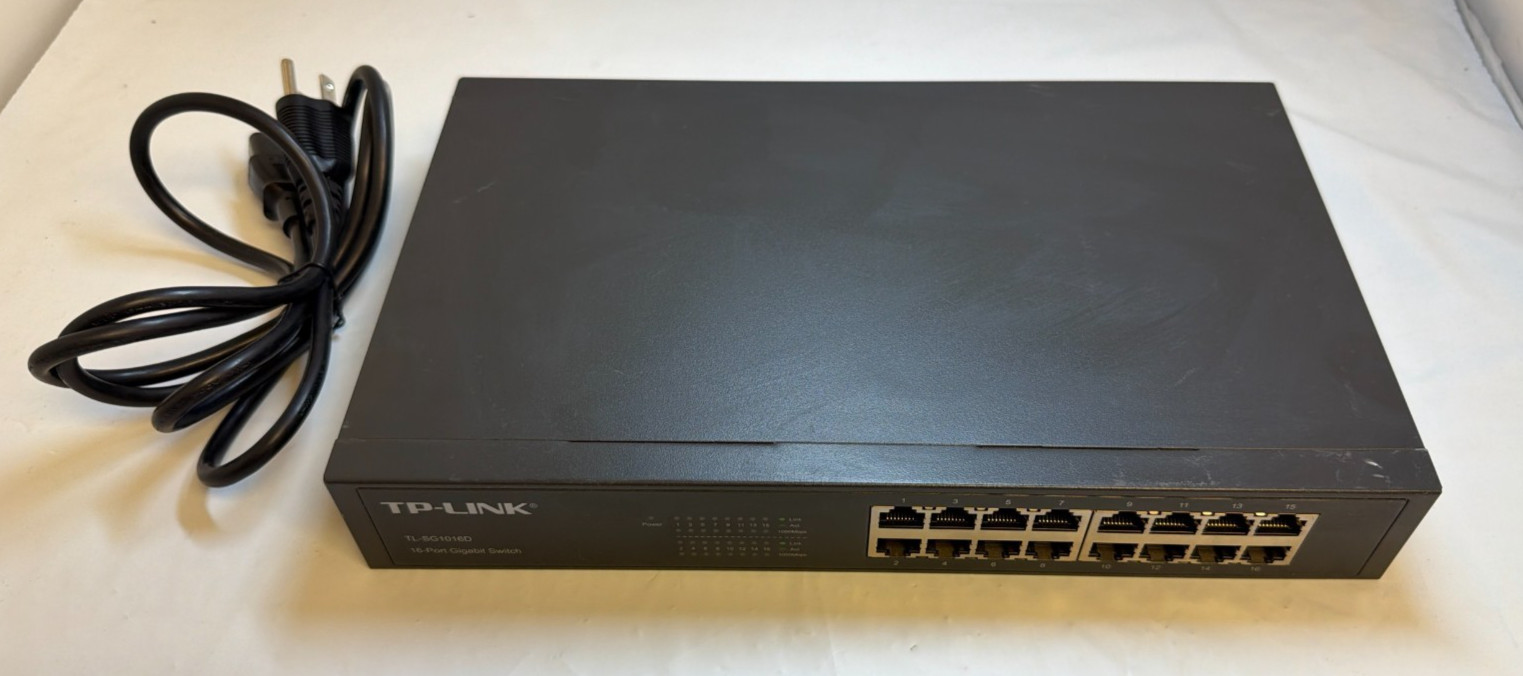 TP-Link TL-SG1016D 16-Port Gigabit Ethernet Switch Metal Desktop Rackmount