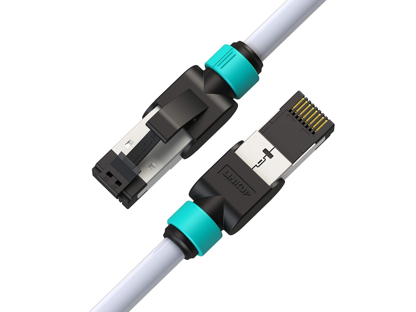 50FT Cat7 Ethernet Cable 10G Double Shielded RJ45 S/FTP Network 26AWG White