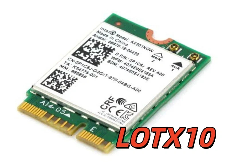 LOTX10 Dell (Intel AX201NGW) WLAN Card Wi-Fi 6 AX201 Bluetooth 5.2 P1C6J