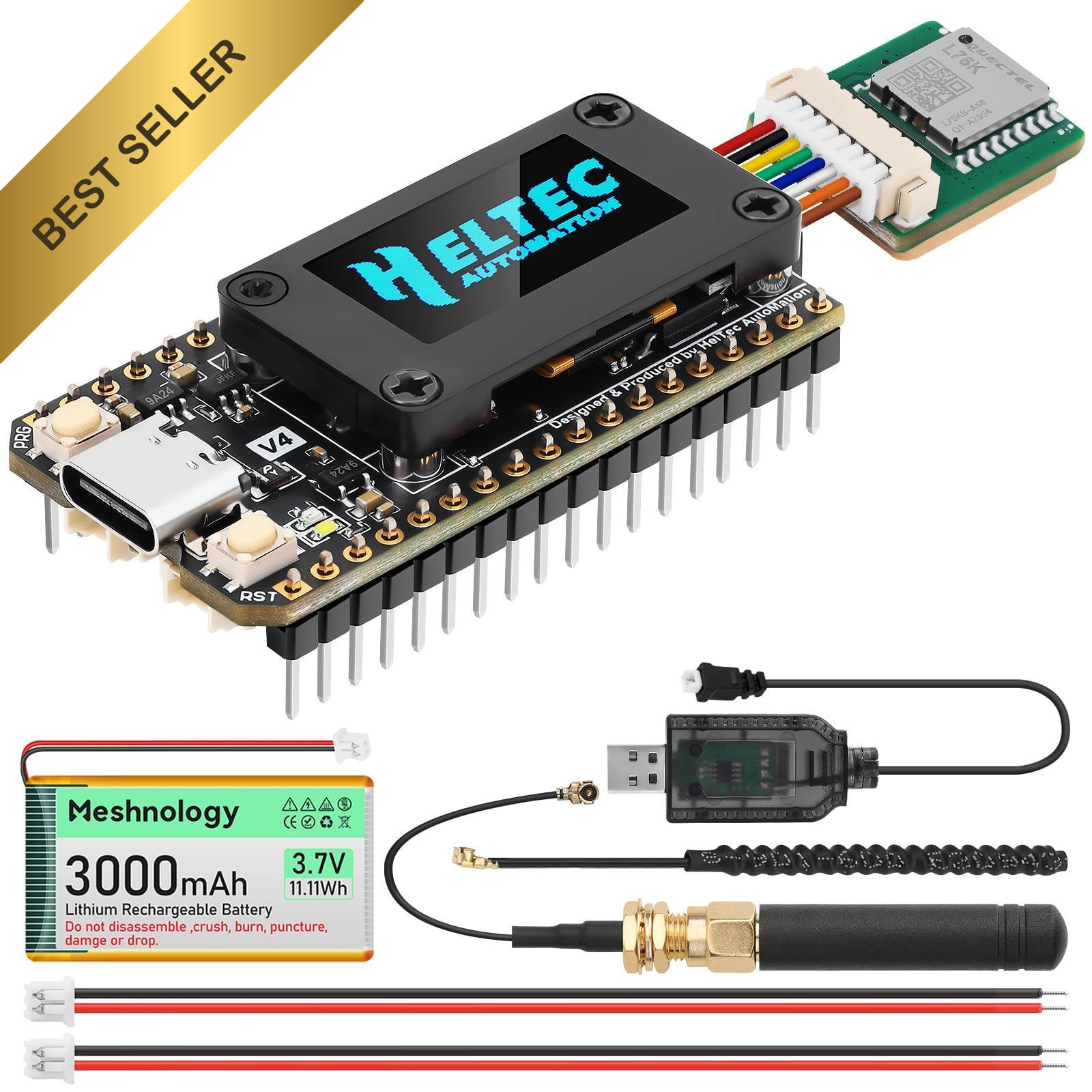 ESP32-S3 LoRa V4 Dev Board SX1262 915MHz L76 GNSS OLED 3000mAh Meshtastic